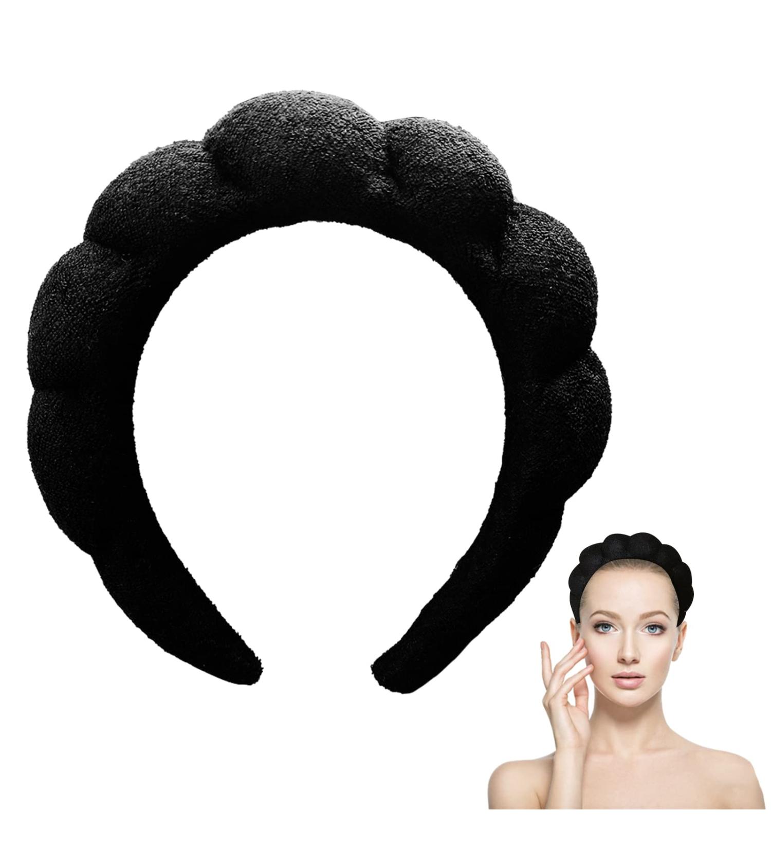 KVIFIVK Women's Spa Headband Towel Cloth for Washing Face, Makeup Removal, Shower - Black - Buy Online on GoSupps.com