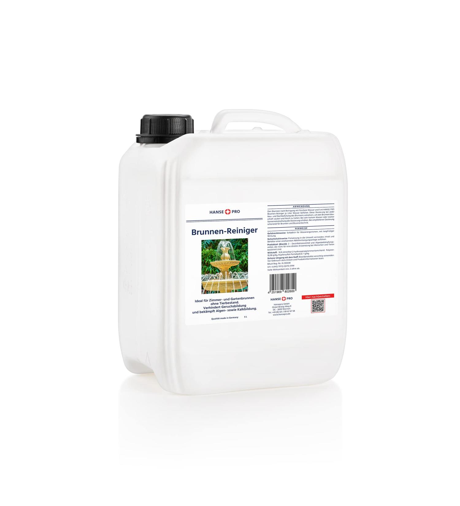 Hanseatic Pro Brunnen Cleaner 5000 ml - Premium Water Care Formula for Clean Fresh Water | Algae Bacteria & Lime Prevention - Buy Online on GoSupps.com