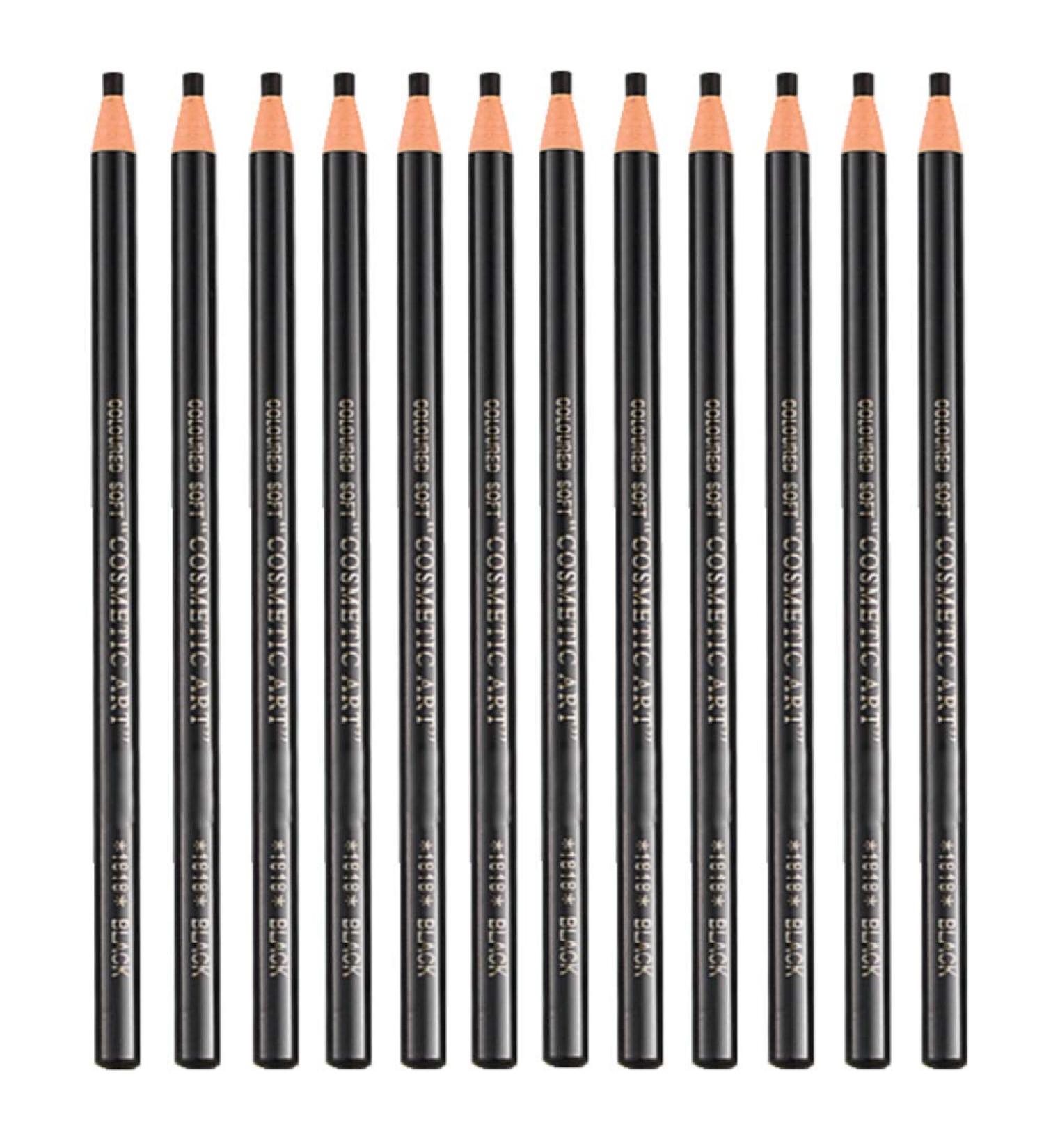 12Pcs Black Waterproof Eyebrow Pencils for Tattoo and Contouring Tattoo and Makeup - Buy Online on GoSupps.com