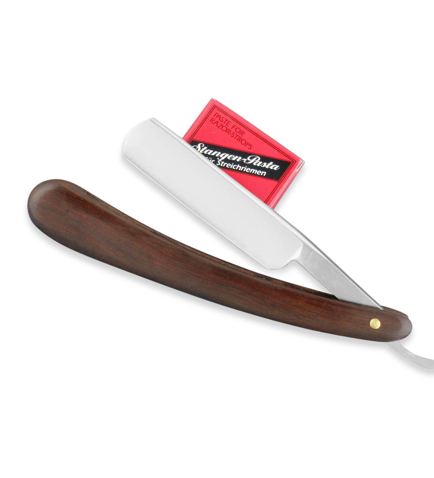 High-Quality 2-Piece Straight Razor Set | Hollow Ground with Wooden Handle & Grinding Paste | Solingen Craftsmanship - Buy Online on GoSupps.com