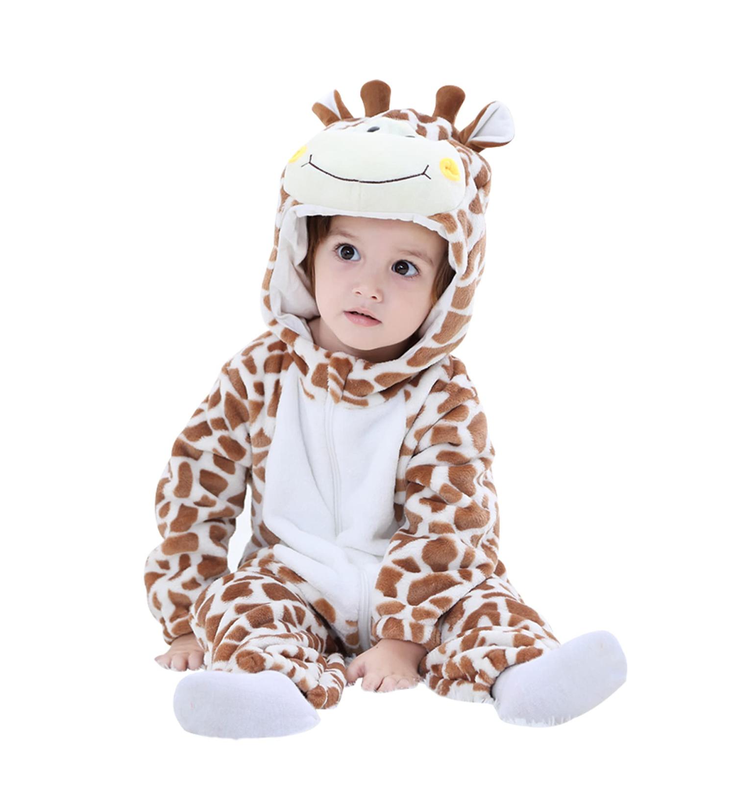 Doladola Unisex Baby Giraffe Romper | Flannel One Piece Pyjamas | Spring/Autumn | 3.5-4.5 Years - Buy Online on GoSupps.com