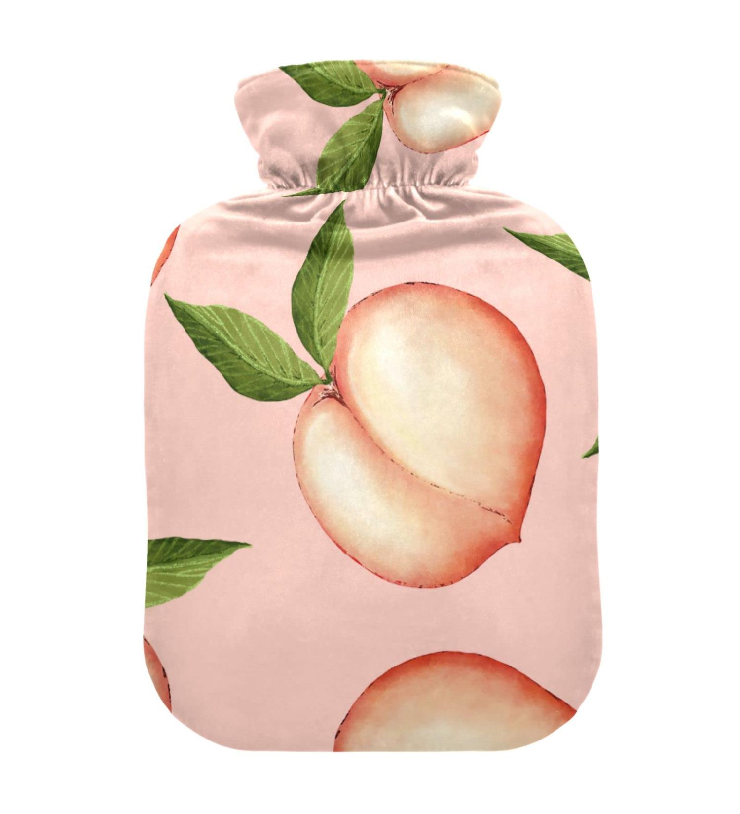 Hot Water Bottle with Cover - Pink Peaches 2L | Pain Relief for Headaches & Back Pain - Buy Online on GoSupps.com