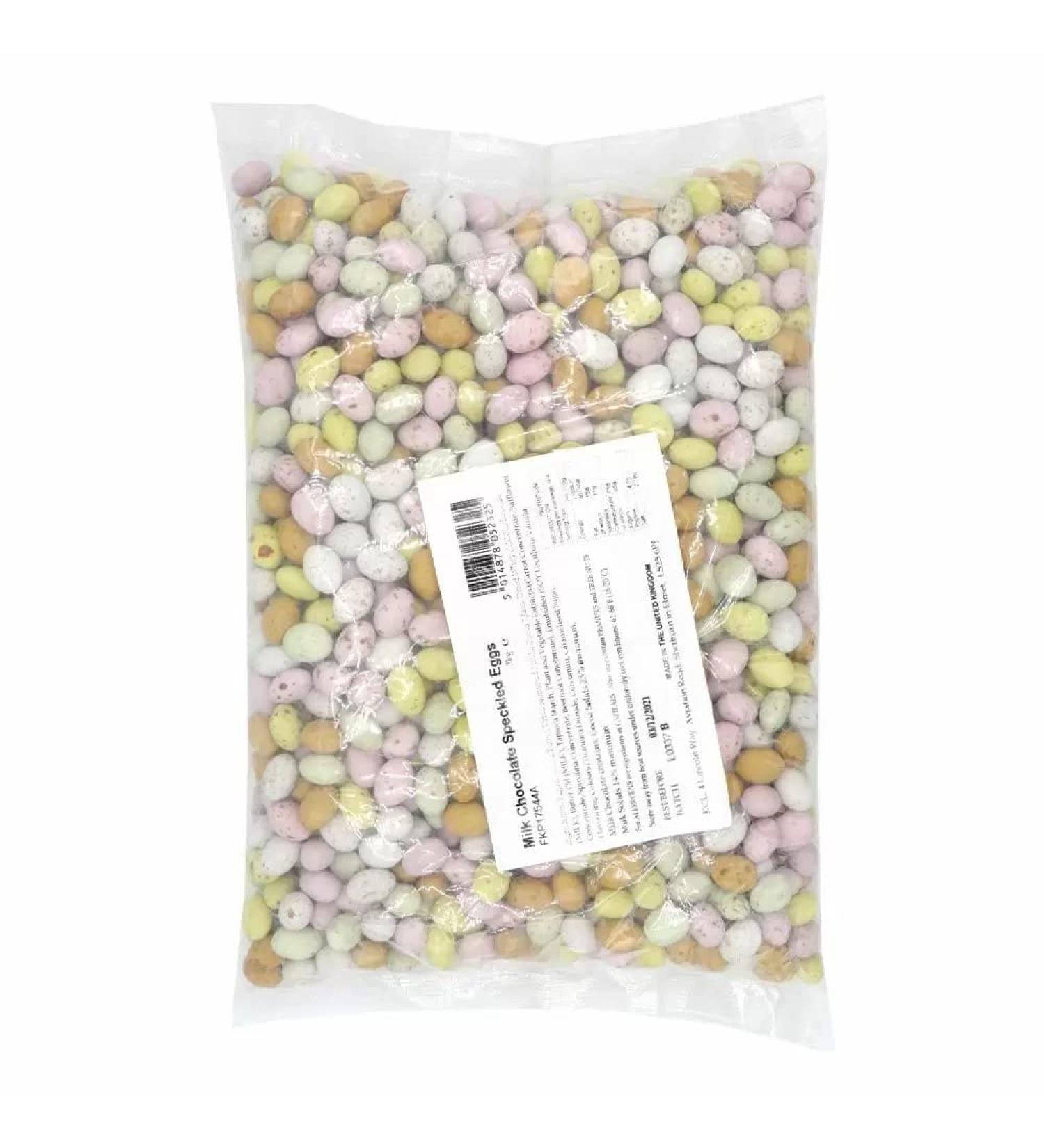 Crazy Candy Factory Milk Chocolate Speckled Mini Vegetarian Eggs - 3kg Mini Chocolate Eggs in Crispy Sugar Shell - Buy Online on GoSupps.com