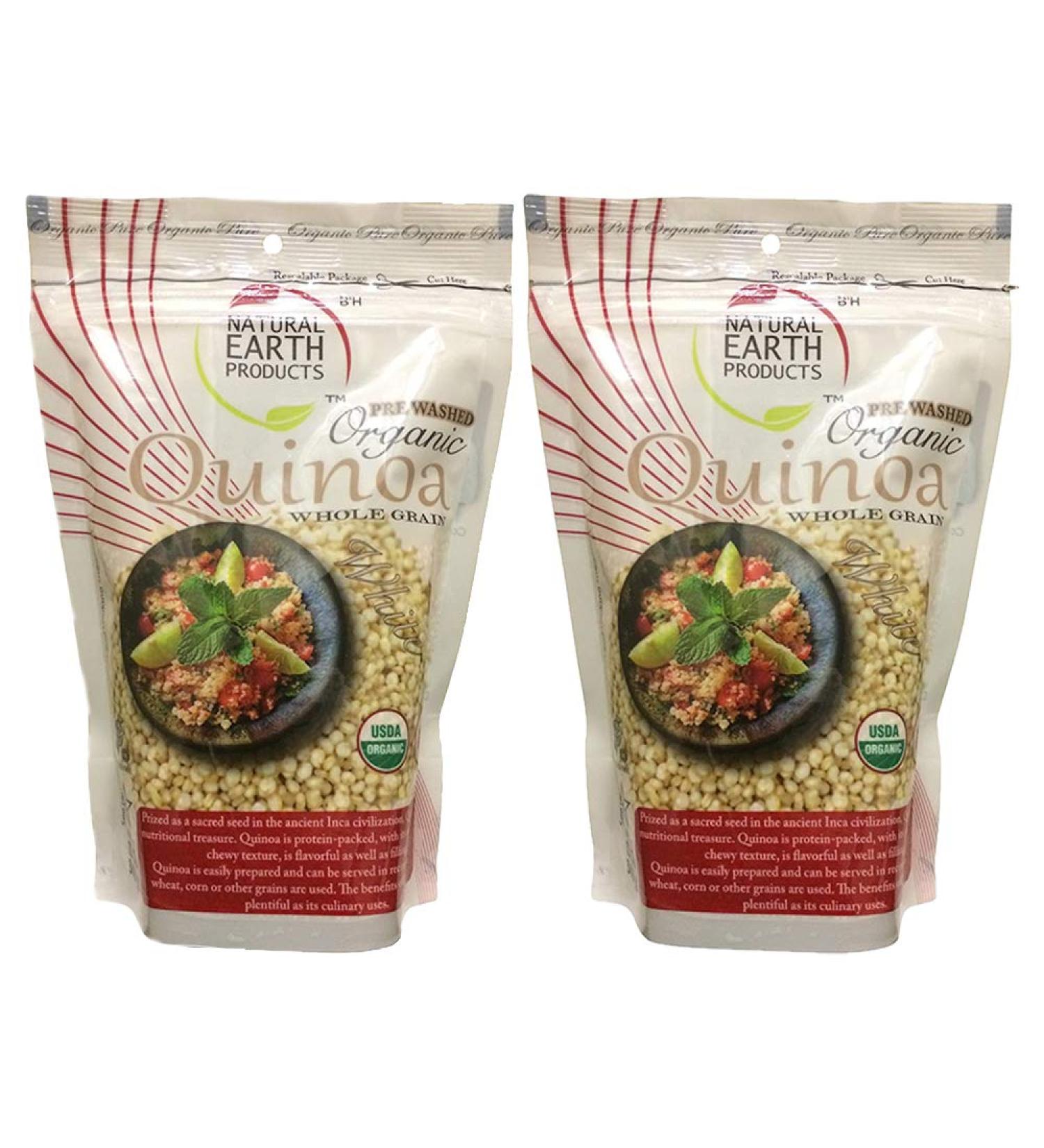 Organic White Quinoa - Pre Washed Whole Grain with Protein, Fiber & Iron - Gluten Free Rice & Pasta Substitute - Kosher for Passover - 12 Oz Resealable Bag (2-Pack) - Buy Online on GoSupps.com