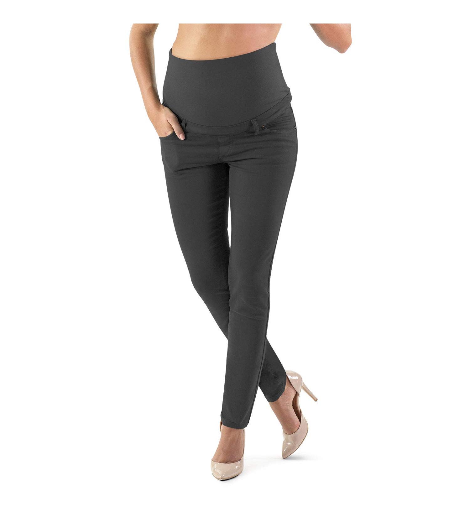 Milano Maternity Jeans - Ultra Stretch Butter Soft Denim, High Waisted Over The Bump Band, Anthracite - Size 10 - Buy Online on GoSupps.com