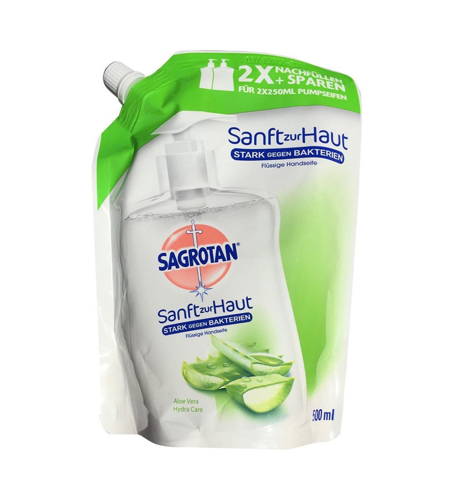 Sagrotan Hand Soap Aloe Vera Liquid Soap Refill Bag 500 ml