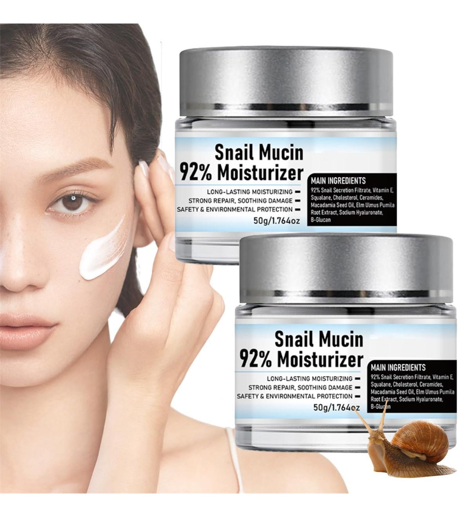 Buy Original Snail Mucin 92% Moisturizer - Crema De Baba De Caracol for Hydrating & Repair | 2pcs Daily Face Gel Cream | International Shipping Available - Buy Online on GoSupps.com