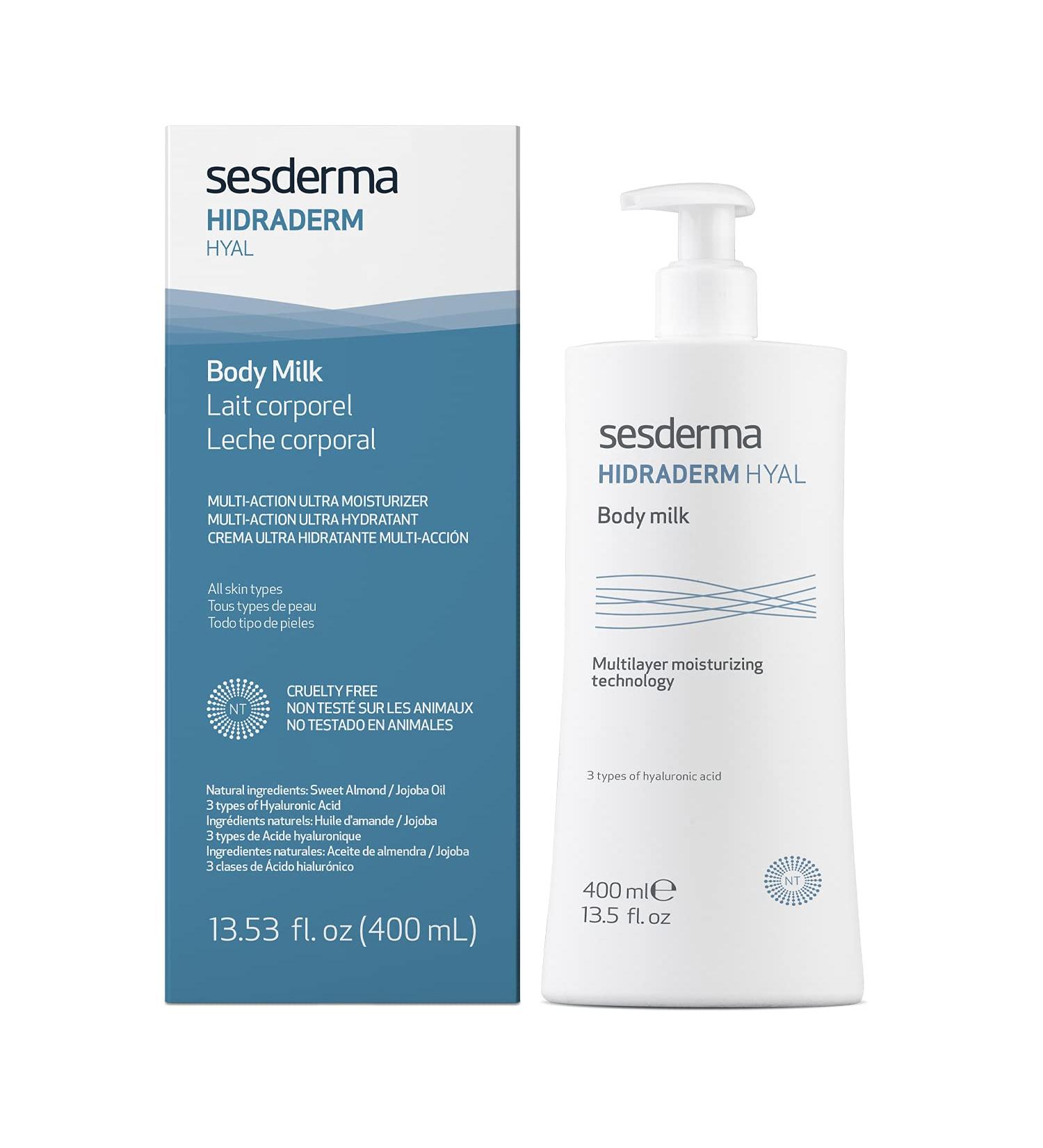 Sesderma Hidraderm Hyal Body Milk for Sensitive & Dry Skin | Hydrating with Hyaluronic Acid Jojoba & Sweet Almond Oil - Buy Online on GoSupps.com