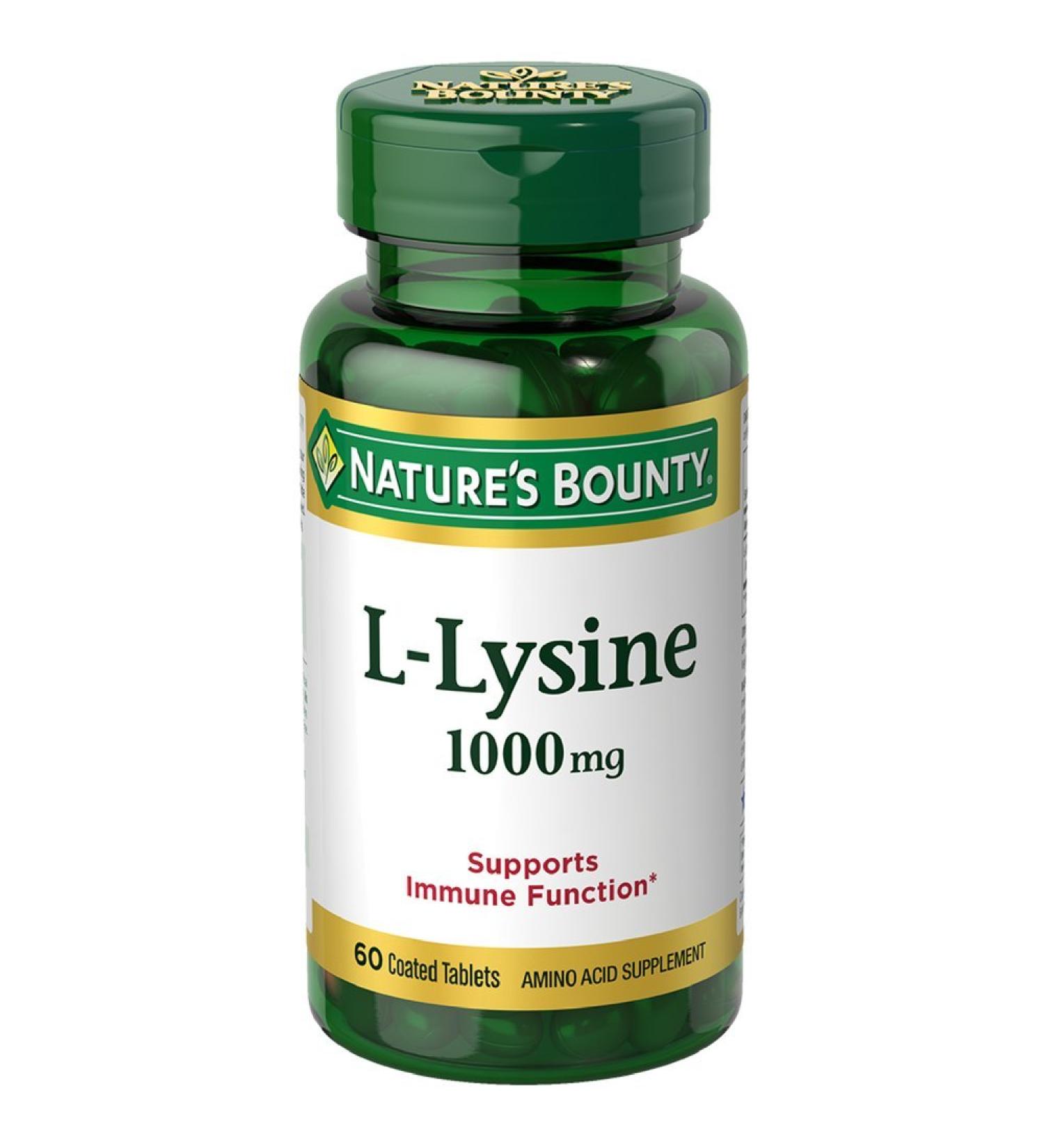 Nature's Bounty L-Lysine 1000 mg Tablets 60 ea (Pack of 12)