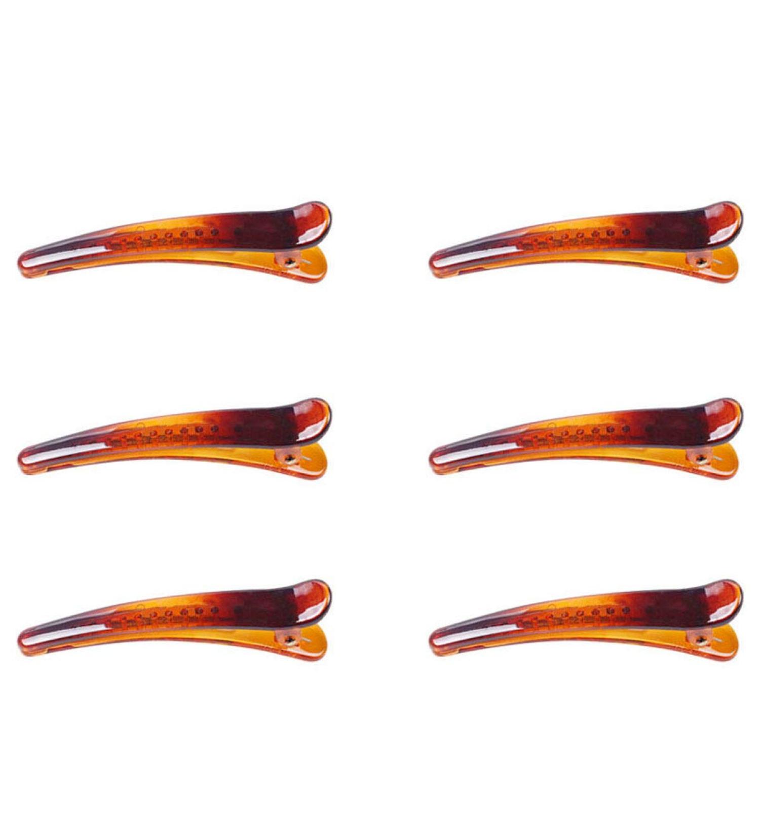Numblartd Brown Duck Beak Hair Clips for Women - Non-Slip Plastic Clips for Professional Hairdressing & DIY - 7.8 cm - Buy Online on GoSupps.com