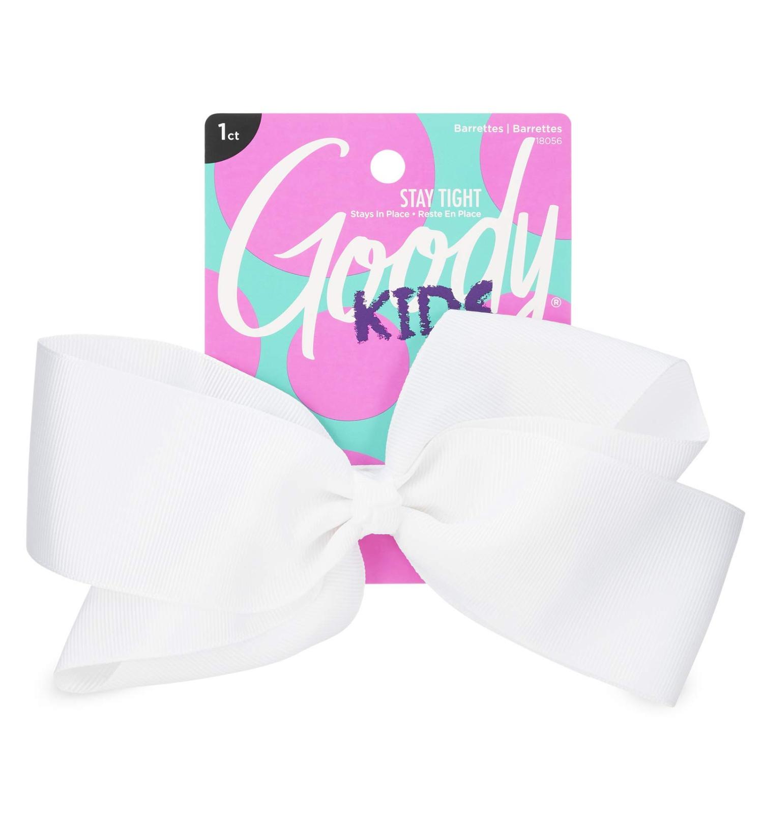 Goody Kids Large White Bow Barrette with Stay-Tight Closure - Hair Accessory for Secure and Stylish Hairdos - Buy Online on GoSupps.com