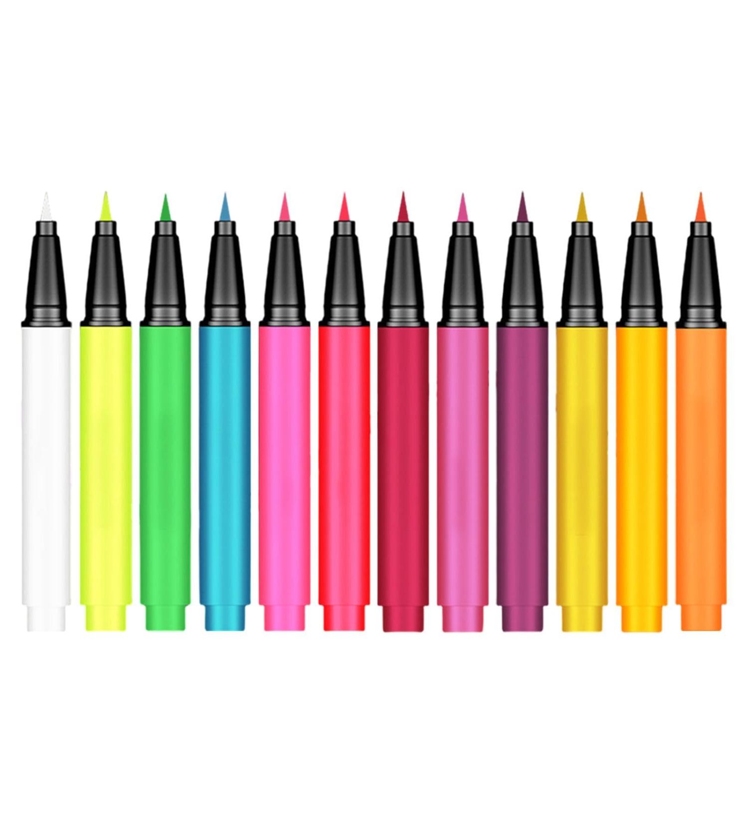Blacklight Eye Liner 12 Colors Rainbow Glow Neon Makeup Graphic Eye Liners Waterproof Smudge-Proof Body Face Paint Makeup For Christmas - Buy Online on GoSupps.com