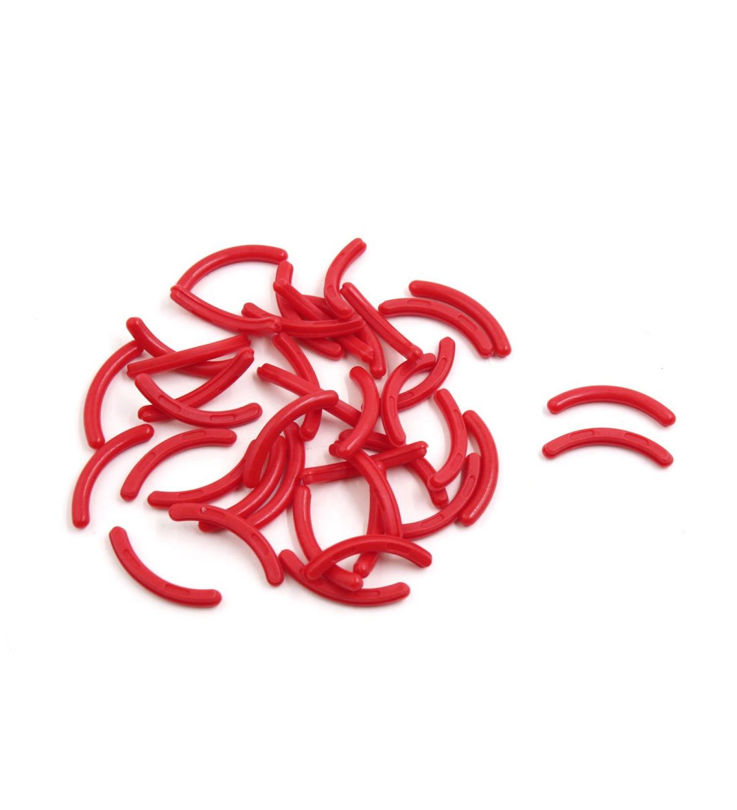 uxcell 40pcs Red Soft Rubber Ladies Cosmetic Makeup Eyelash Curler Refill Replace Pads