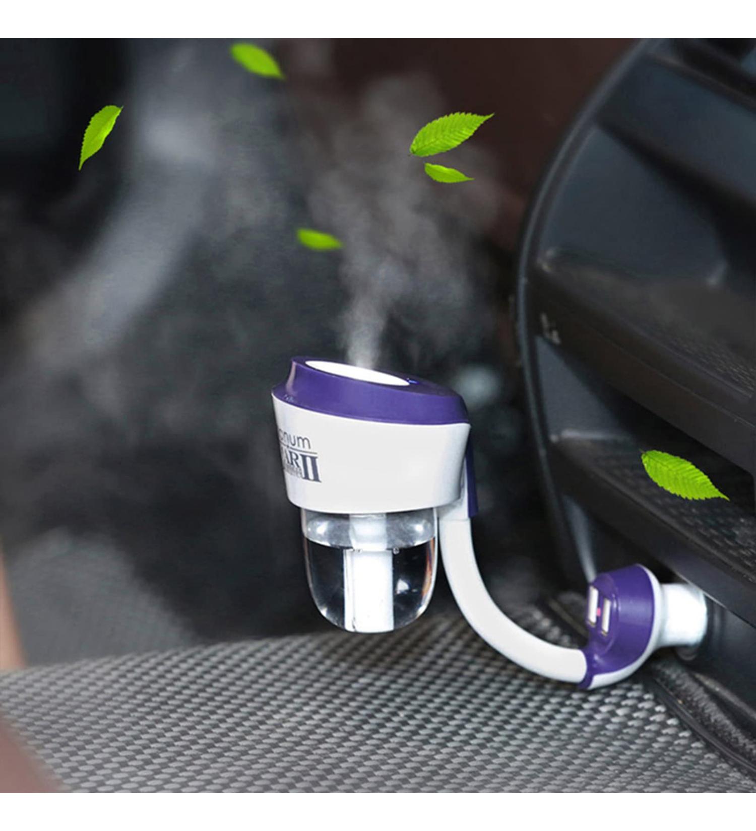 MIGHTYDUTY Mini Car Oil Diffuser & Dual USB Charger - Essential Oils Humidifier for Car - Perfect Automobile Gift in Purple - Buy Online on GoSupps.com