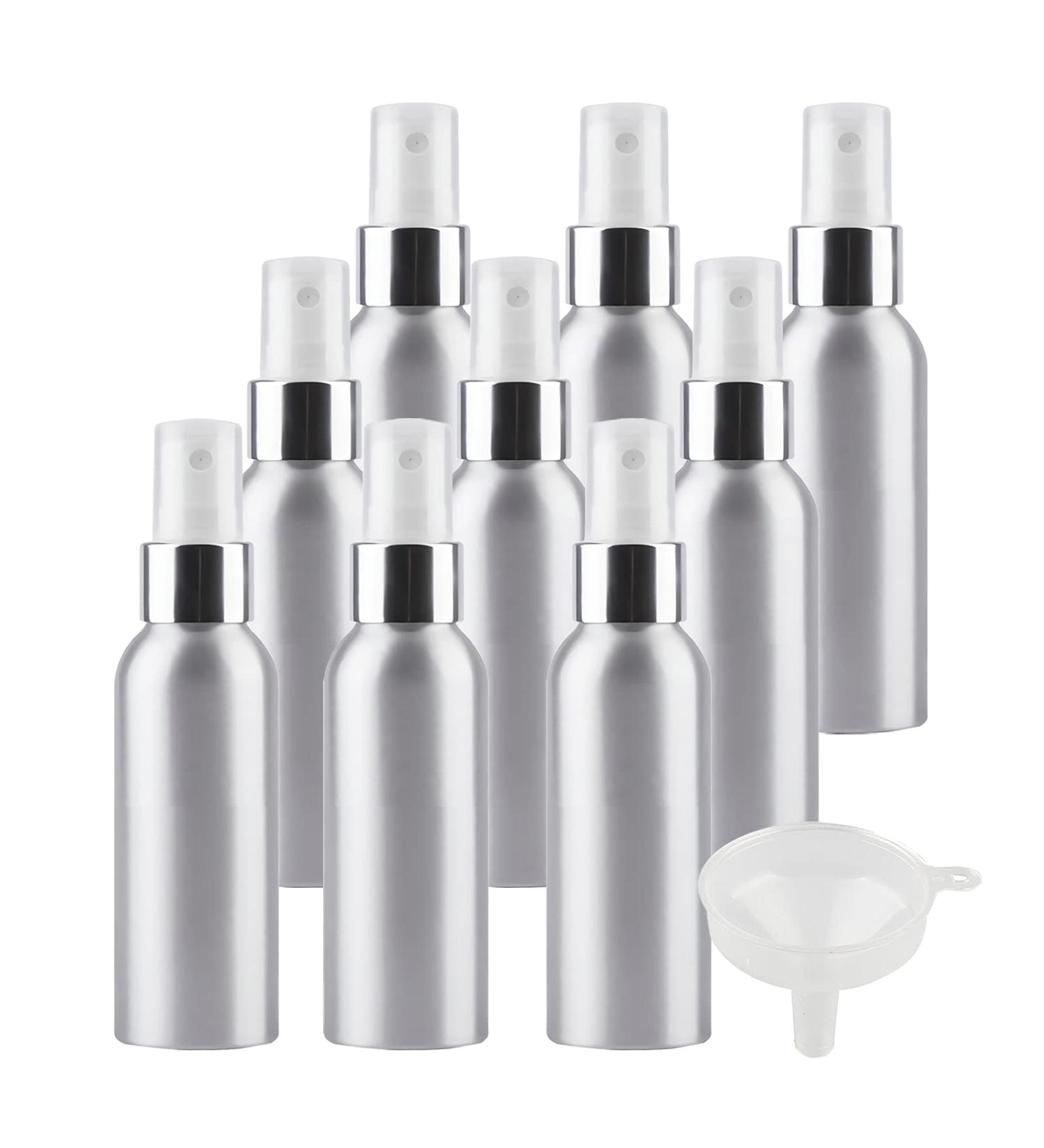 TIANZD 12 Pcs 120ml Empty Silver Aluminium Fine Mist Spray Bottle with White/Silver Metal Spray Head Refillable Travel Alu Bottles for Body Sprays Room Fragrances Perfumes Hair Garden Funnel Silver 120ml - Buy Online on GoSupps.com