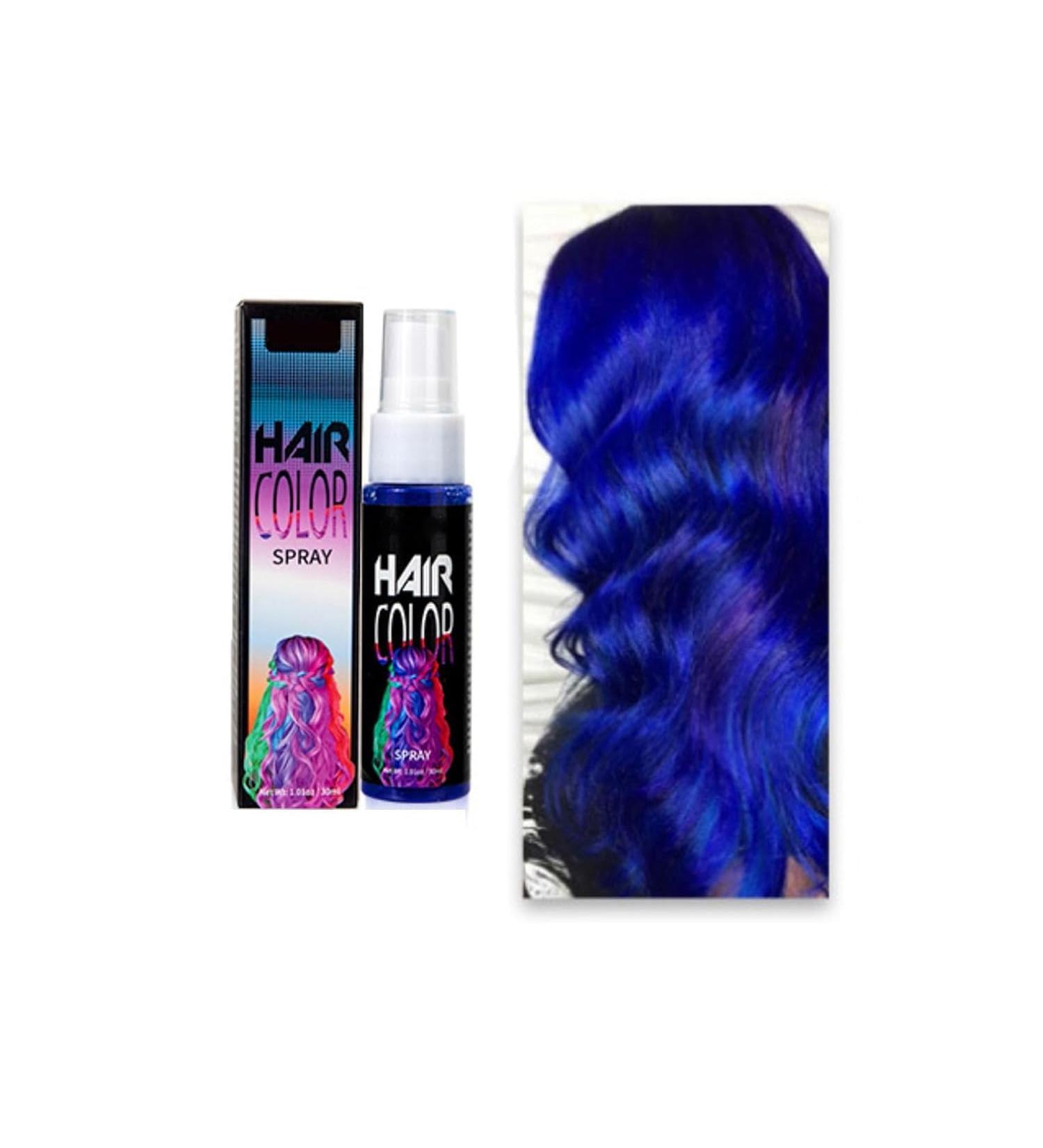 Temporary Hair Color Spray Timesave DIY Hair Color Spray Hair Spray Instant Hair Color for All Hair Types Fast-Drying Hair Coloring Spray for Party Hollowen Cosplay (white one size) (Blue) - Buy Online on GoSupps.com