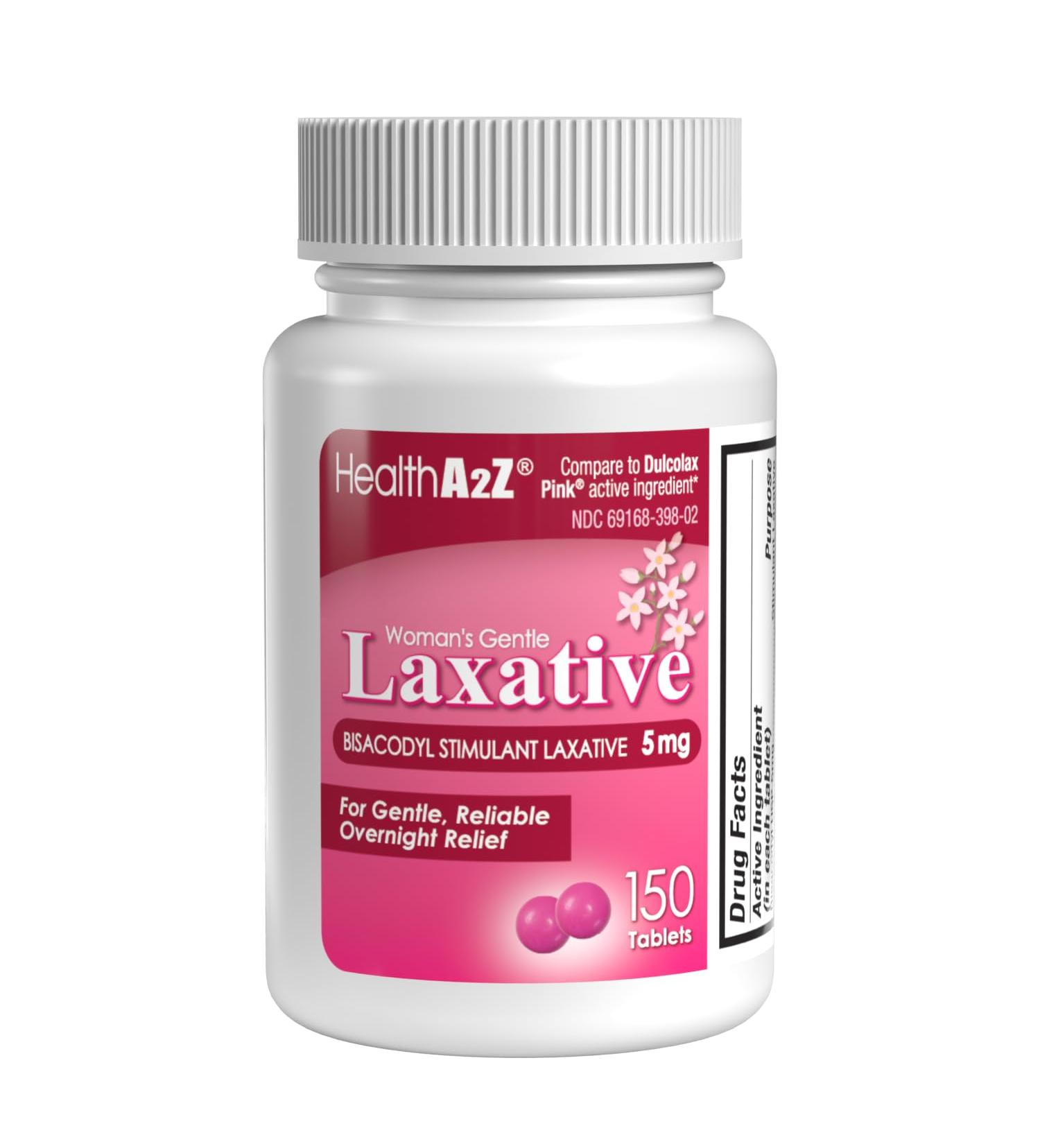 HealthA2Z Woman's Gentle Laxative | Bisacodyl Stimulant Laxative 5mg | Constipation Relief | Gentle and Reliable | Overnight Relief (150 Tablets) - Buy Online on GoSupps.com