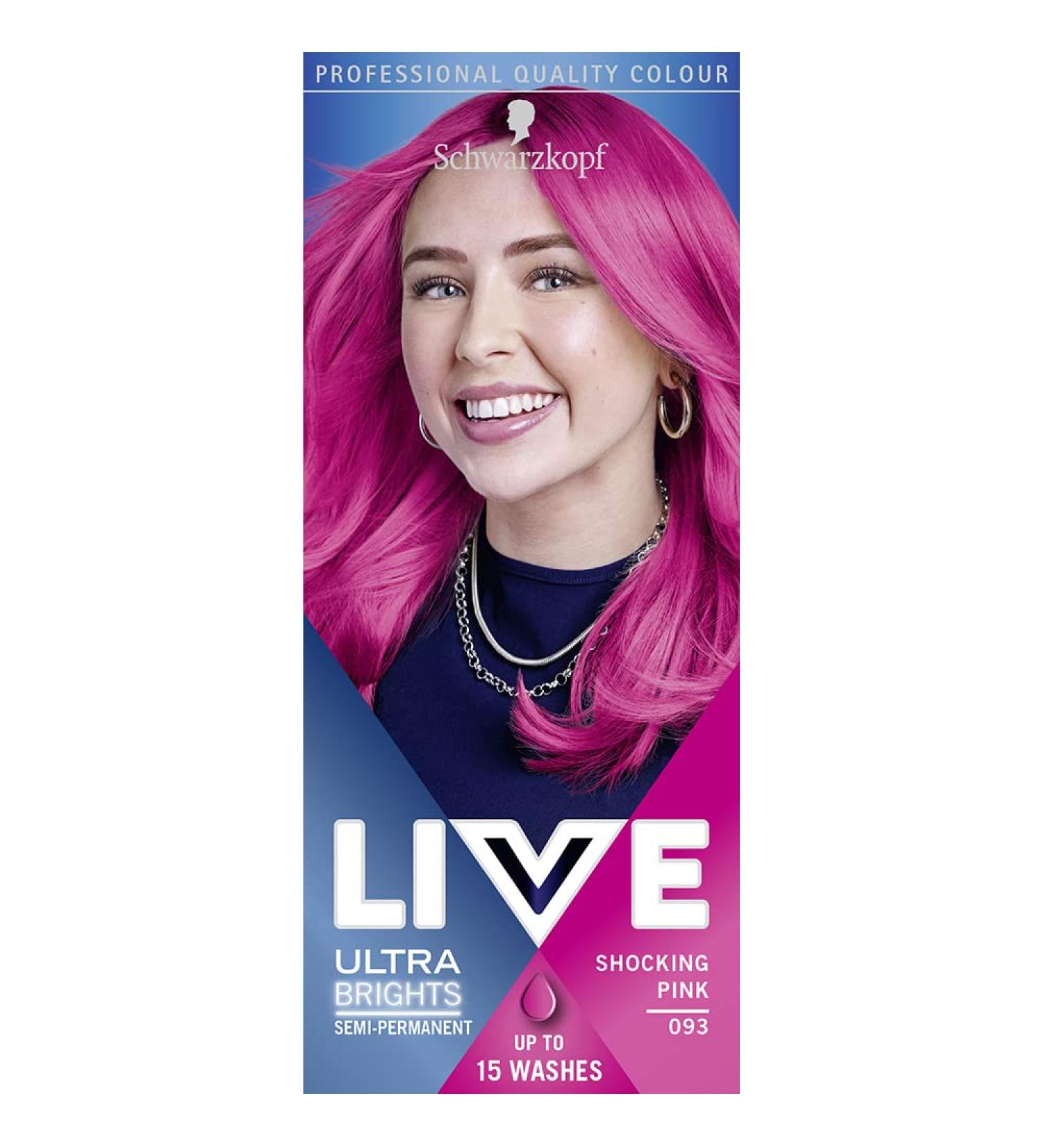 Schwarzkopf LIVE Shocking Pink Semi-Permanent Hair Dye | Lasts Up to 15 Washes | Vibrant Pink Hair Color - Buy Online on GoSupps.com