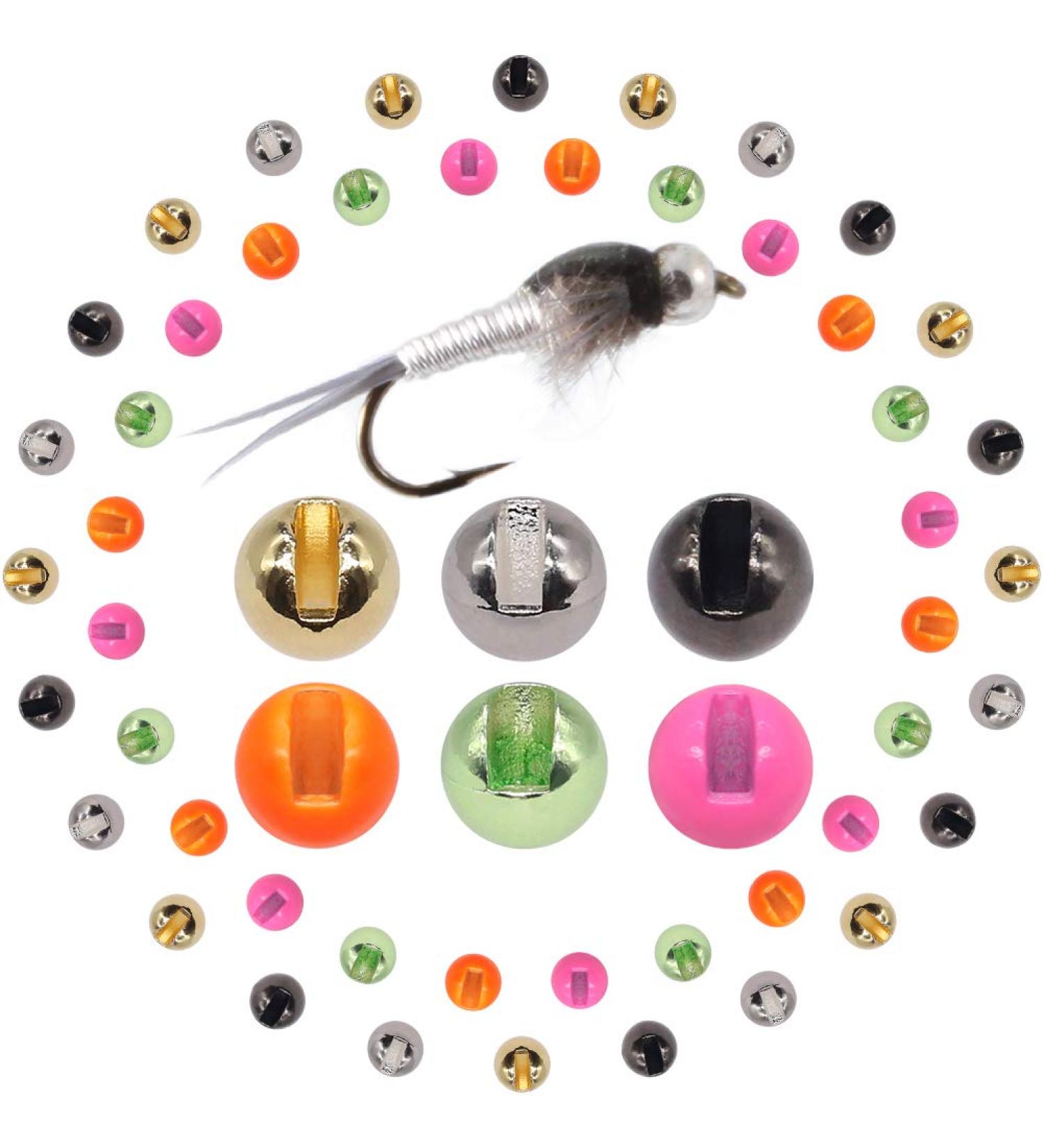 XFISHMAN Tungsten Slot Beads Fly Tying Assortment - 60 Pack 1/8 3.3mm (6 Colors) - Nymph Fly Fishing Materials - Buy Online on GoSupps.com