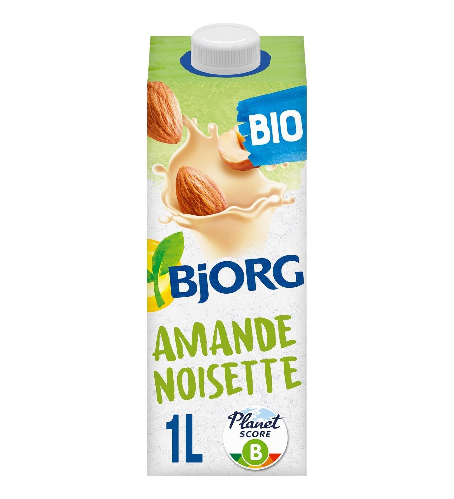 BJORG Boisson v g tale bio aux Amandes et Noisettes Saveur Douce et Onctueuse (Brique 1L) - Le Lot De 3