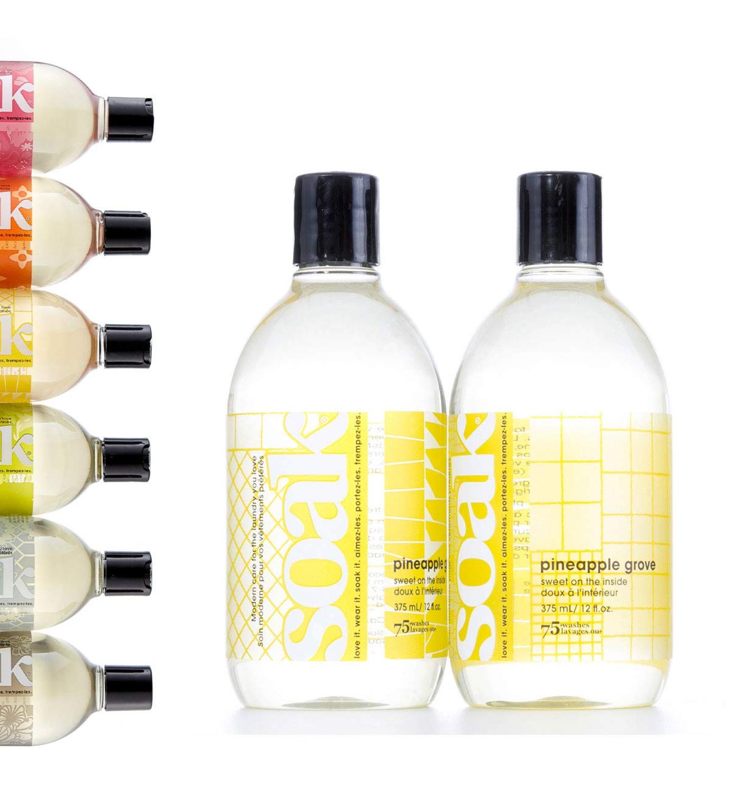 Soak Laundry Soap 2 Pack Shop & Share | No Rinse Plant Derived Hand Wash Detergent - 375 ml / 12 fl. oz 75+ Washes (Pineapple) - Buy Online on GoSupps.com