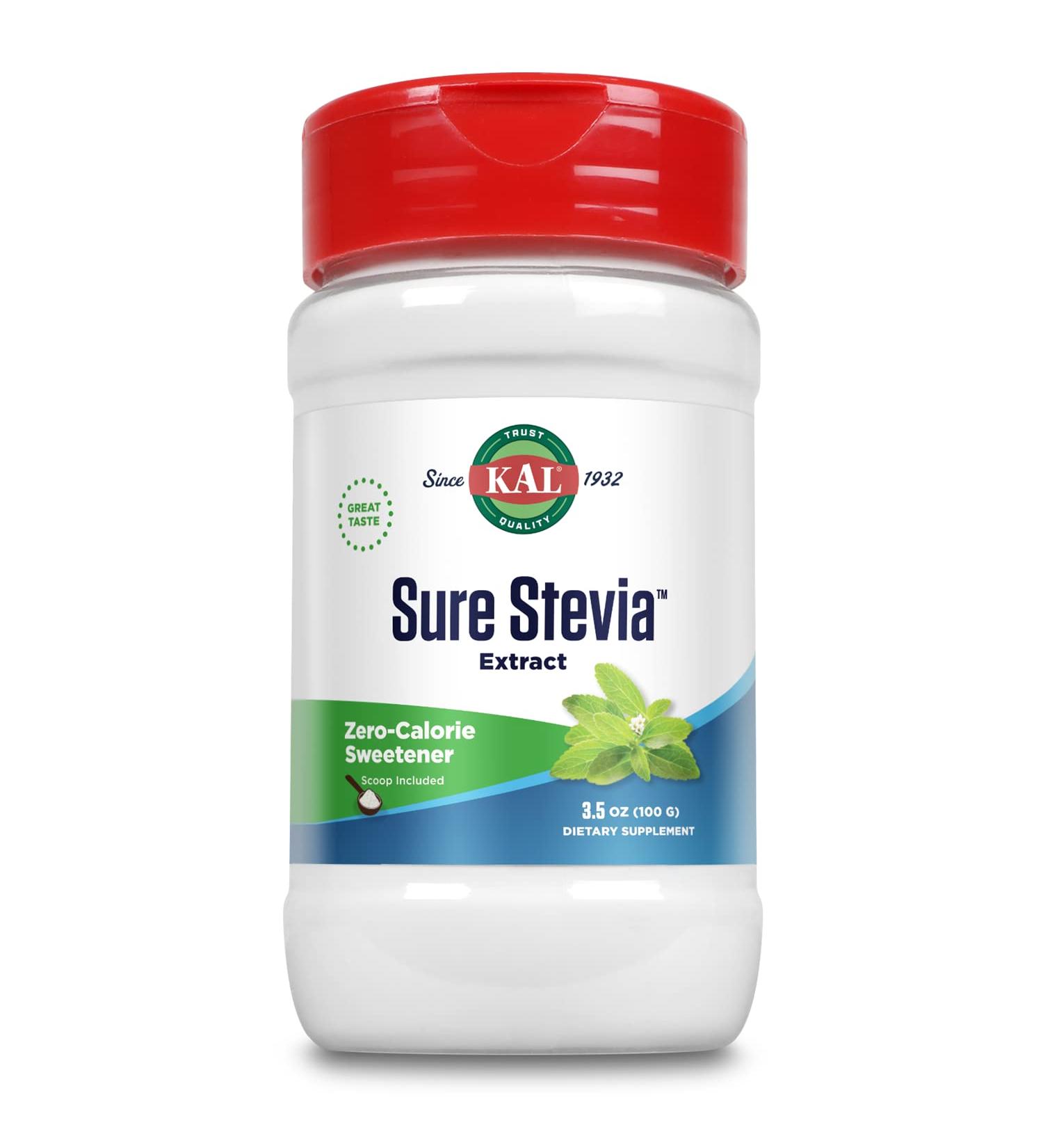 KAL Sure Stevia Natural Extract 3.5 oz - Premium Sugar Substitute - Buy Online on GoSupps.com
