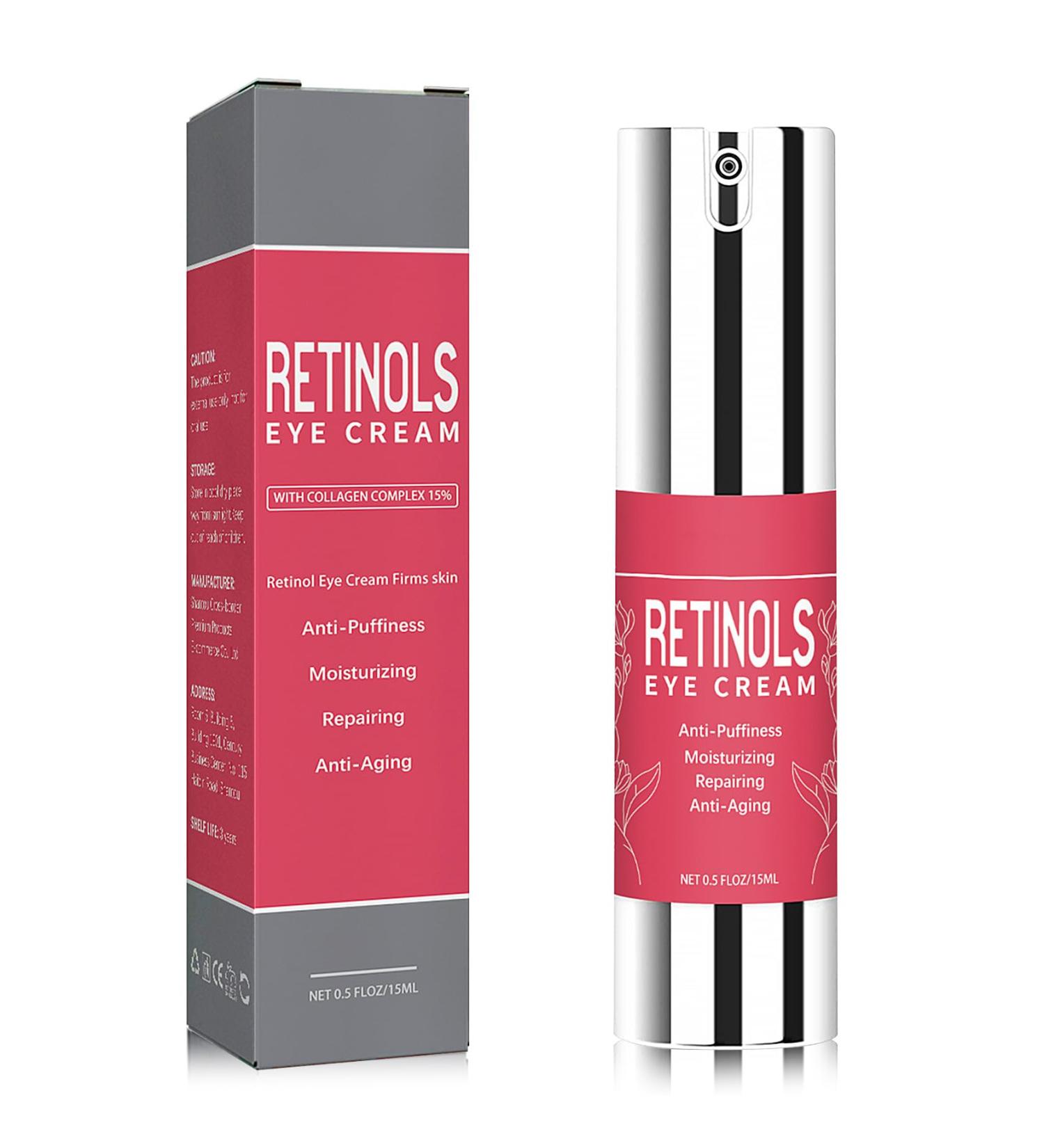 Retinol Eye Cream for Dark Circles & Puffiness - Collagen & Hyaluronic Acid Under Eye Gel for Wrinkles Brightening & Hydration - Buy Online on GoSupps.com