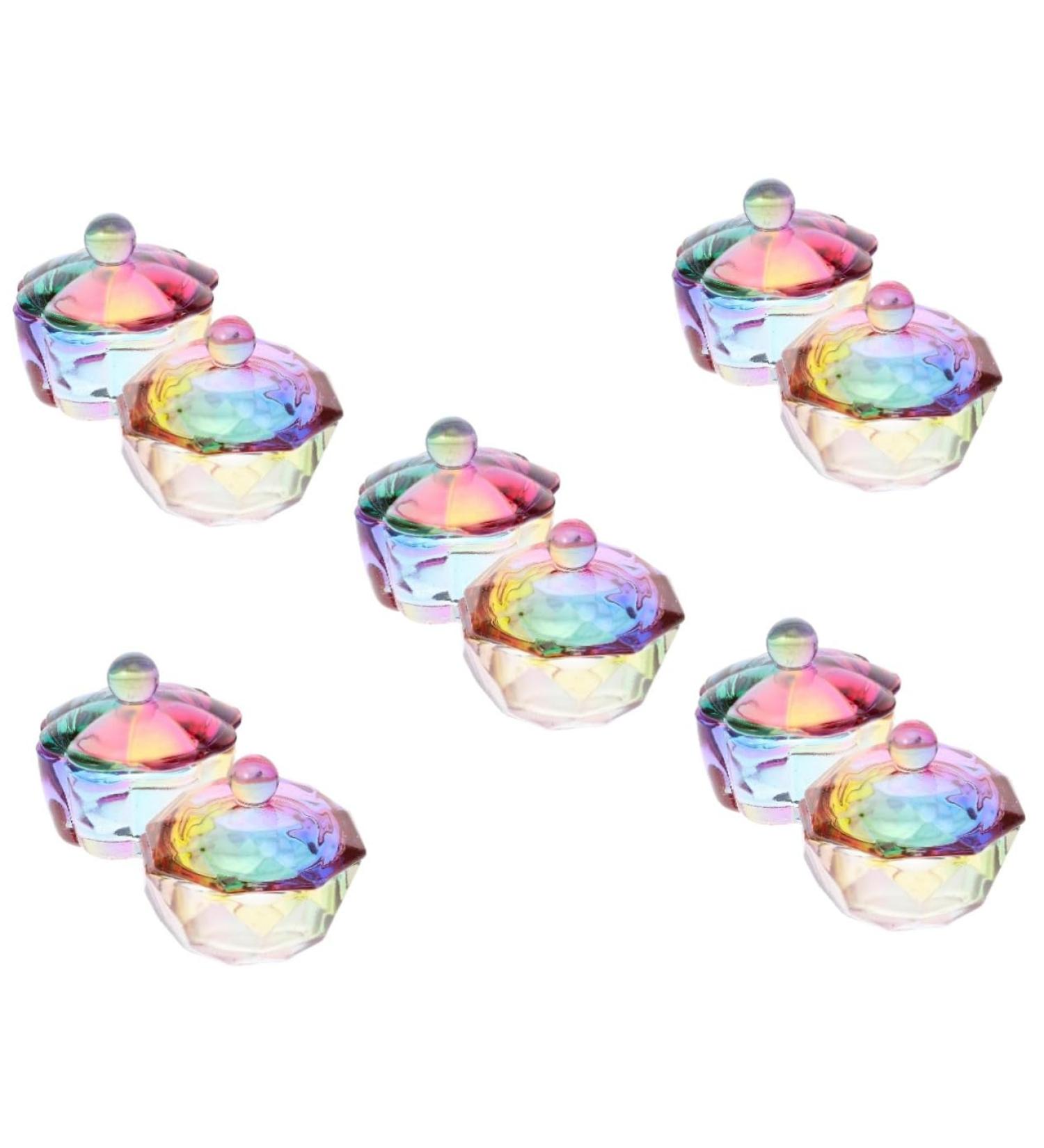 minkissy 10 Pcs Nail Cup Crystal Colored Glass Brush Washing Container Glass Nail Art Cup Nail Dish Nail Liquid Cup Nail Art Accessories Dish for Acrylic Nails Acrylic Nail Tools Shot Glass - Buy Online on GoSupps.com