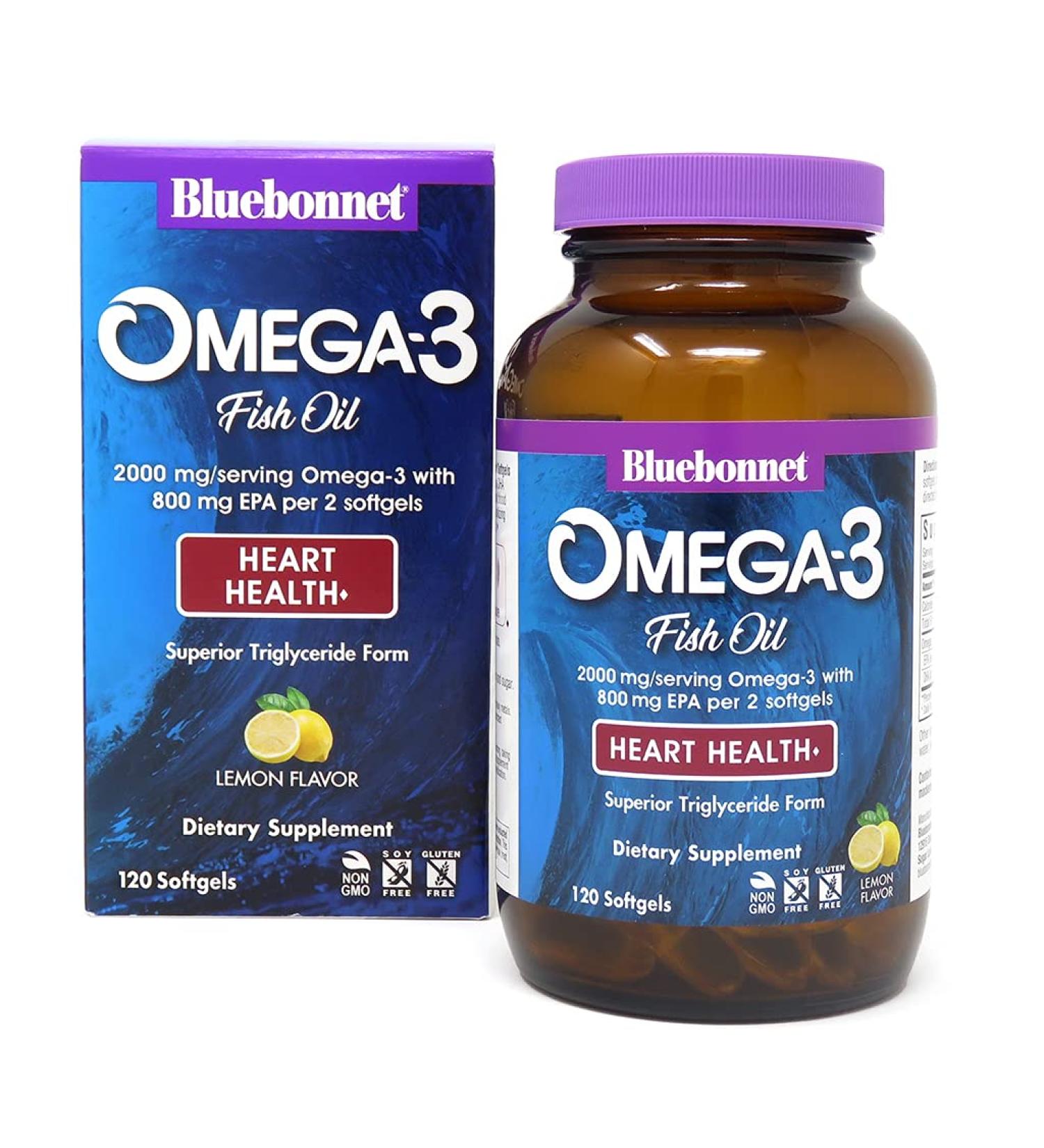 Bluebonnet Nutrition Omega-3 Heart Formula | 120 Softgels - Premium Heart Health Supplement - Buy Online on GoSupps.com