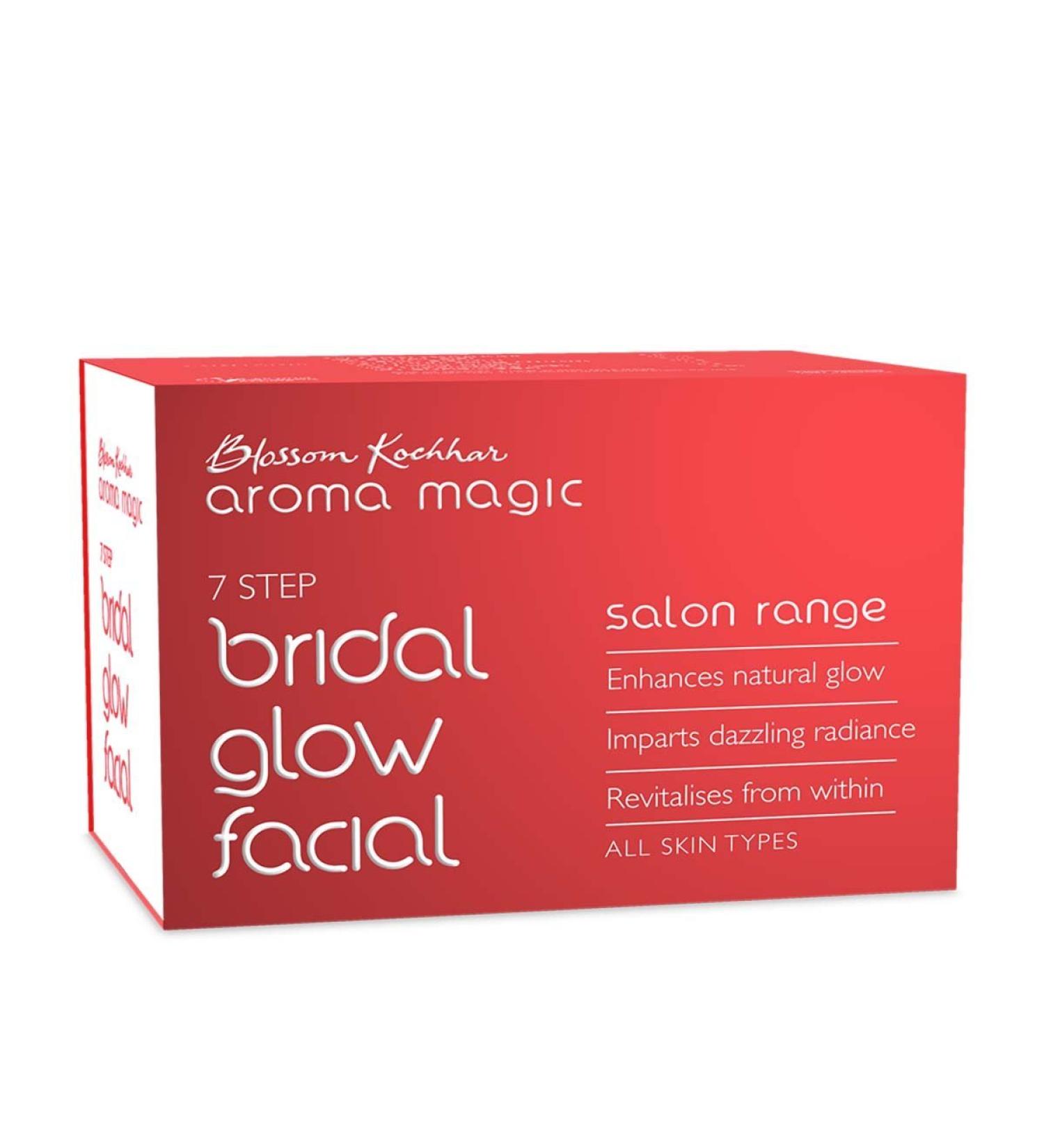 Aroma Magic Bridal Glow Facial Kit - Multi Use | 7 Steps Skincare Set | Revitalize Dull & Tired Skin | Enhances Natural Glow | for All Skin Types