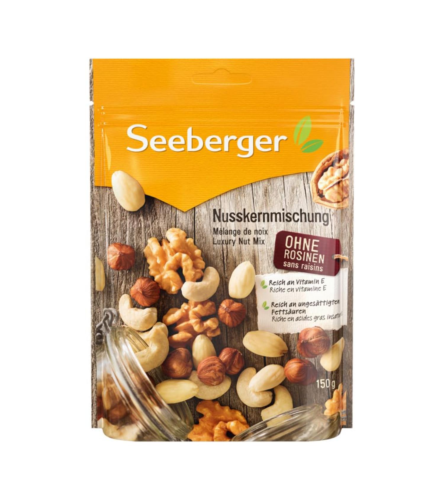 Seeberger Nusskern Mixing 12 Pack: Pure nut mix made of crispy hazelnut kernels almonds walnuts & cashew nuts-intensive nut aroma-Untrooted gluten-free (12 x 150 g) 0.15 g (12 Pack) 150 g (12-pack) single