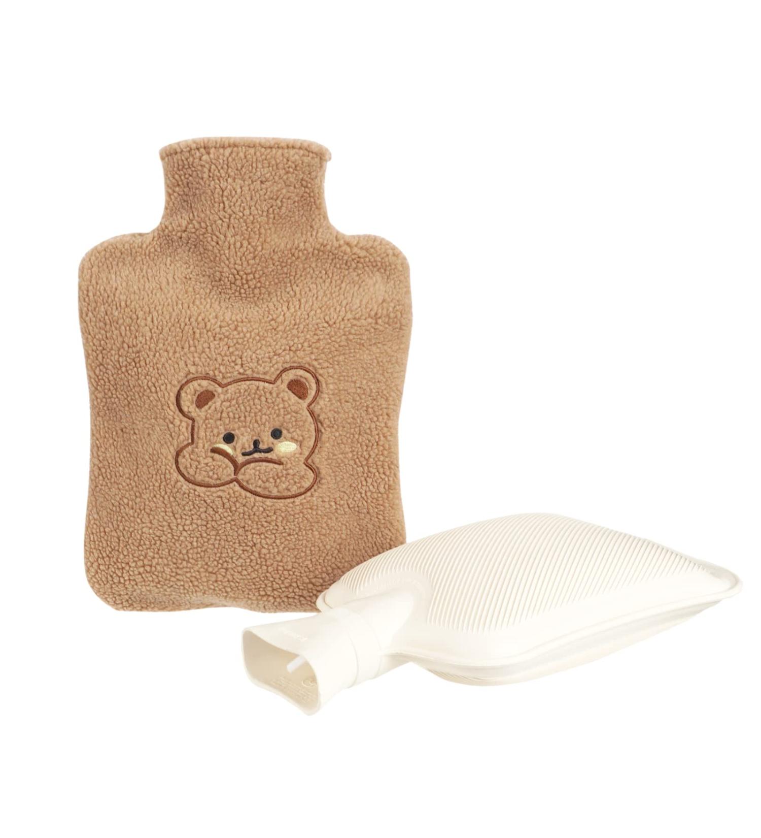 Cuddly Bear Hot Water Bottle - Large 1.8L | Brown Plush | 33x20cm | Cozy & Safe Comfort - Buy Online on GoSupps.com