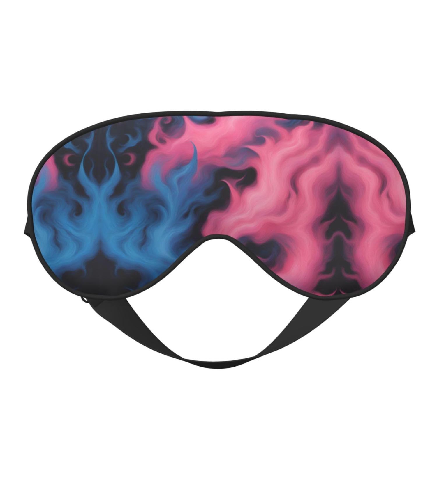 Ultra-Soft Light-Blocking Eye Mask - Blue & Red Fire Print for Optimal Comfort & Restful Sleep | International Shipping Available - Buy Online on GoSupps.com
