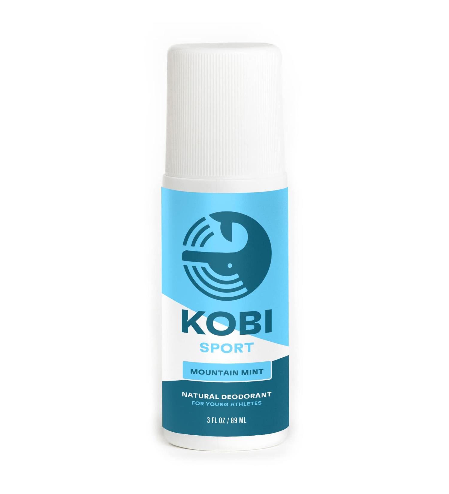 Kobi Sport Deodorant for Boys - 24-Hour Natural Odor Protection - Aluminum-Free - Mountain Mint Scent - Made in USA - Buy Online on GoSupps.com