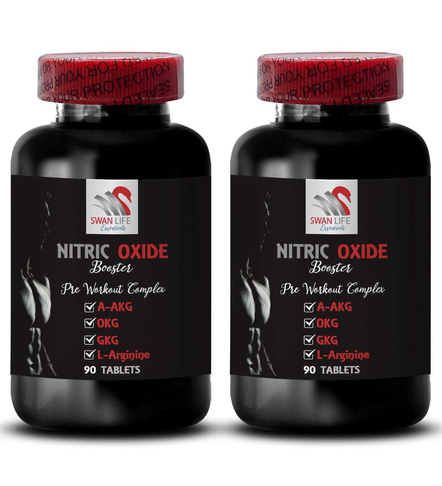 Calcium alpha-ketoglutarate - NITRIC OXIDE BOOSTER - Nitric oxide powder L-arginine Muscle pump Strength training Exercise strength Athletic boost GKG supplement 2 Bottle 180 Tablets - Buy Online on GoSupps.com