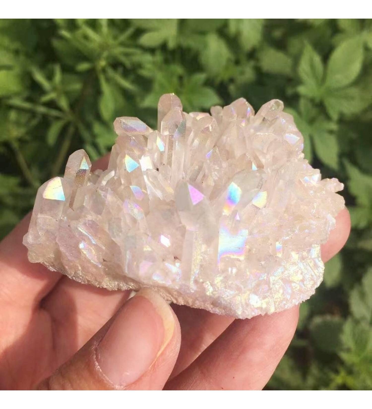 Crystal Rough Specimen Healed 70g Natural Crystal Quartz Cluster Colourful Specimen Electroplating Coated Reiki Stone Home Decoration Craft As a Gift - Buy Online on GoSupps.com