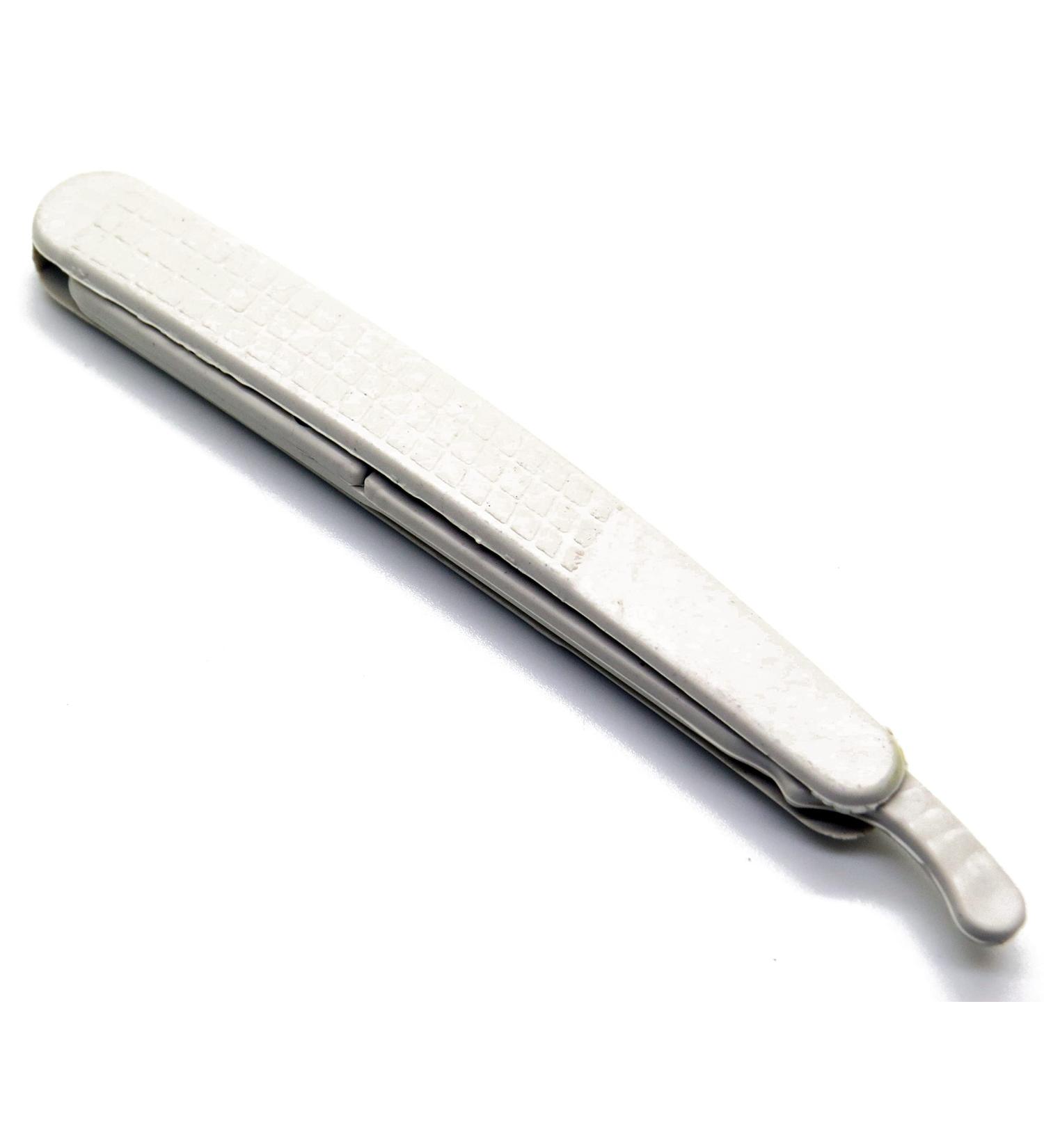Buy Premium White Straight Edge Folding Barber Razor with Blade - International Shipping Available - Buy Online on GoSupps.com