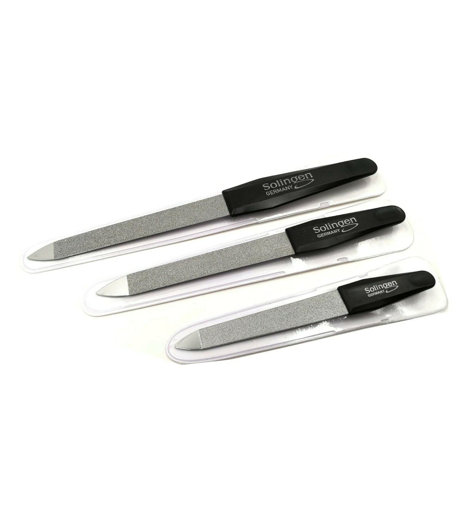 Buy 3 Professional Solingen Sapphire Nail Files - Fine & Coarse Manicure Set - Premium Quality Black Metal - Buy Online on GoSupps.com