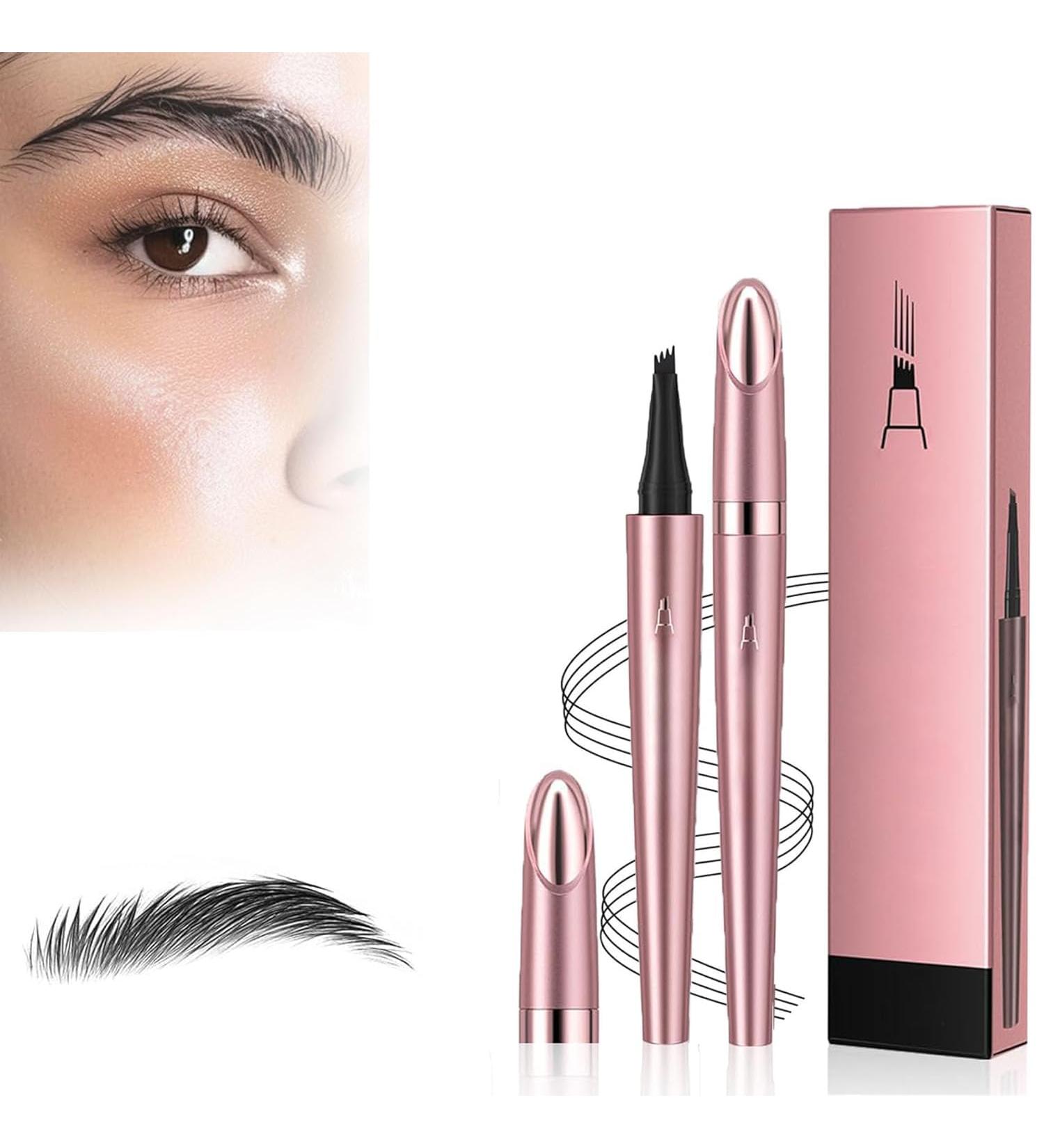 Upgraded Magic Eyebrow Pencil with 4 Fork Tip | 3D Waterproof Microblading Eyebrow Pencil Contouring Pen | Microblade Precise Eyebrow Pen Natural Long-Lasting Fine Stroke Microblading Eyebrow Pencil (Black) - Buy Online on GoSupps.com