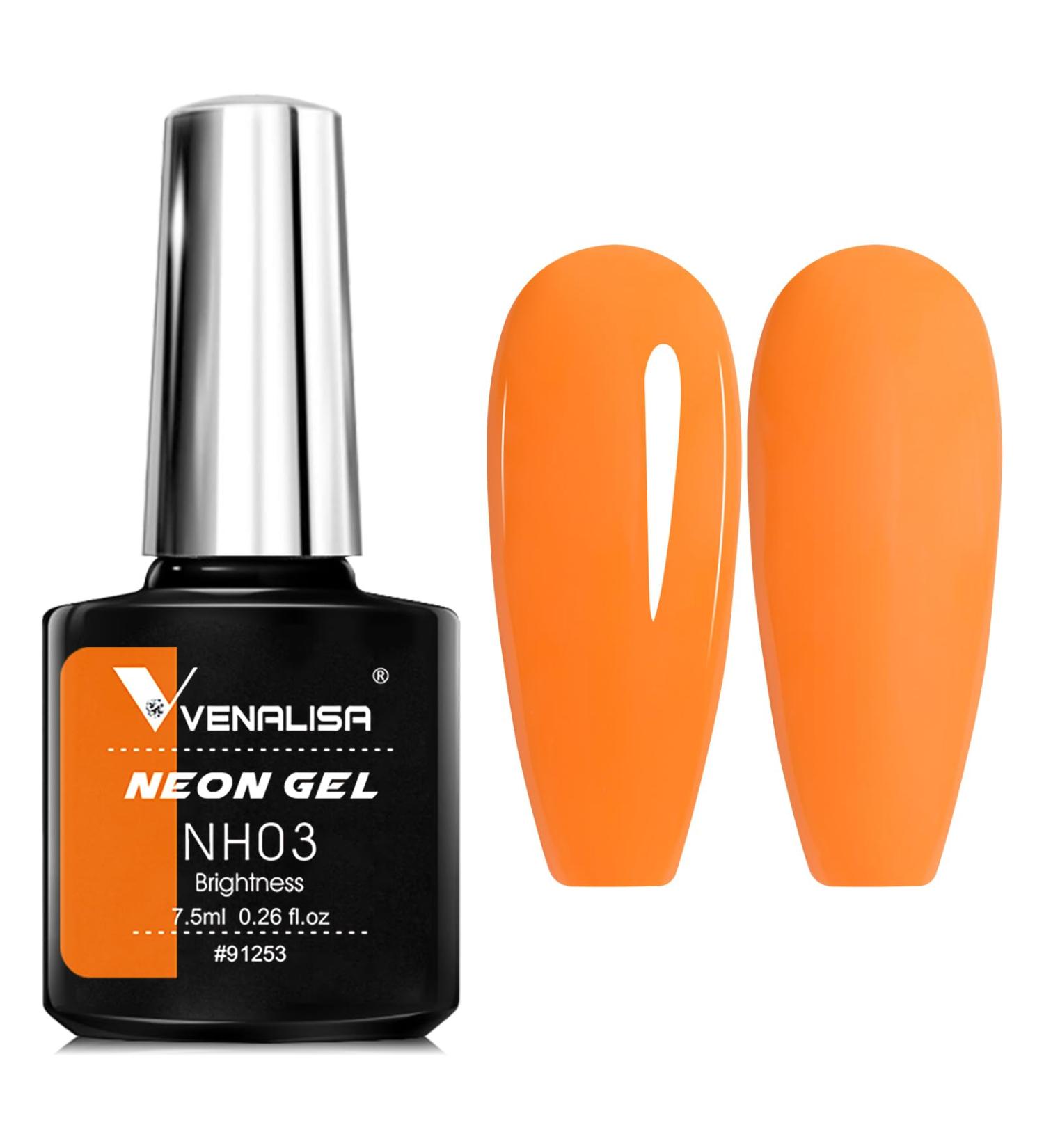 Venalisa 7.5ml Neon Orange Color Nail Gel Polish For Nail Art Manicure Top Coat Soak Off Enamel UV Gel Varnish - Buy Online on GoSupps.com