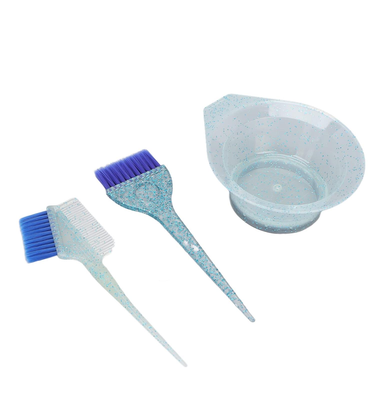 3-Part Professional Salon Hair Dye Set - Hairdresser Brush & Mixing Bowl for Home Use (Blue) - Buy Online on GoSupps.com