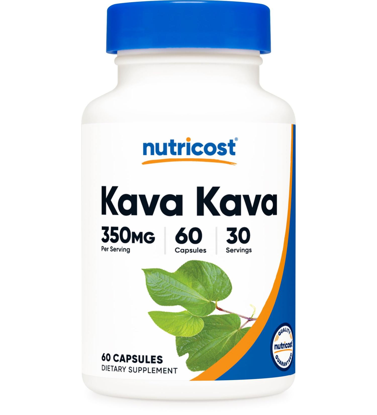 Nutricost Kava Kava Capsules 350 MG Per Serving 60 Capsules 30 Servings - Non-GMO Vegan - Buy Online on GoSupps.com