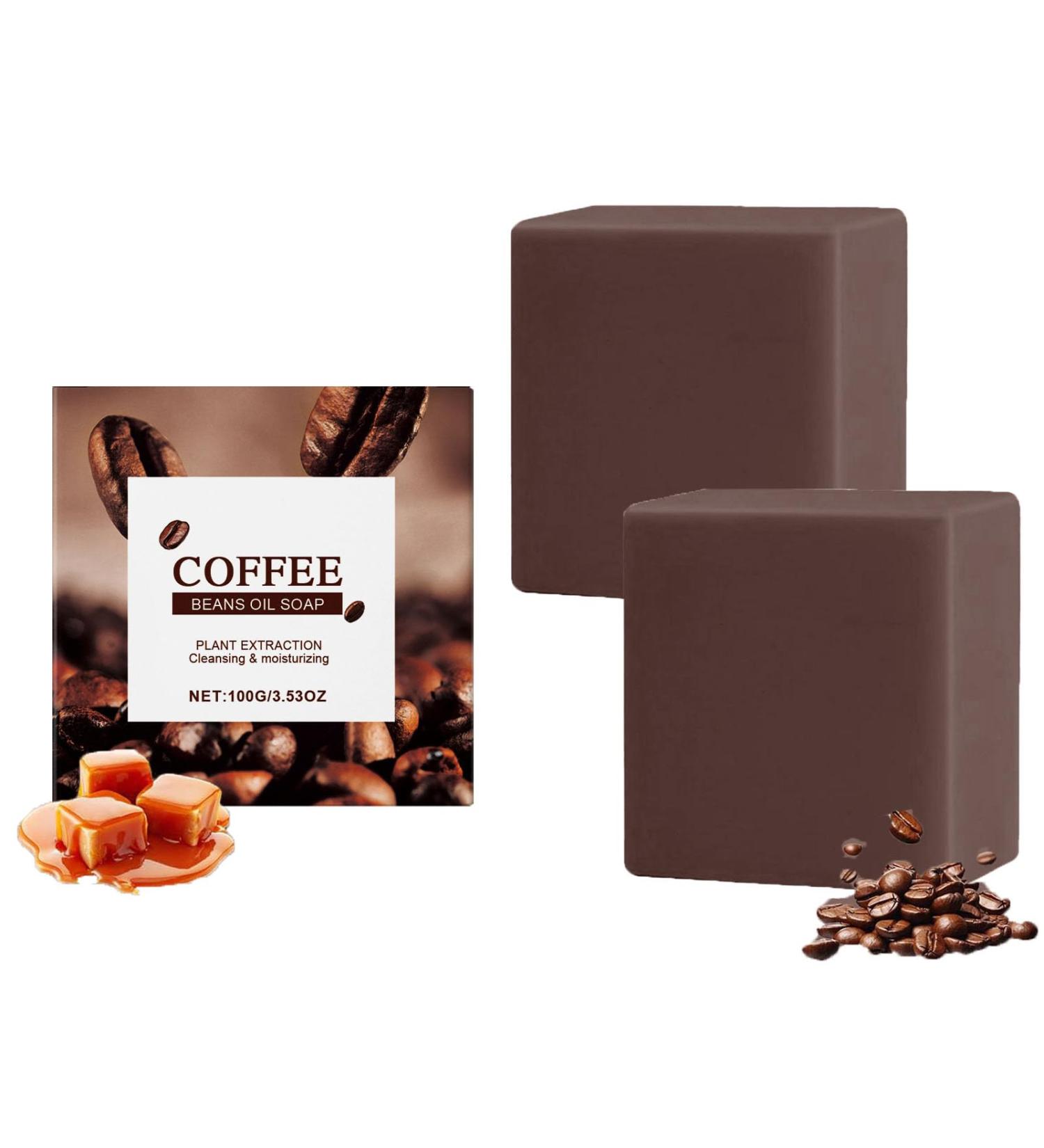 homomdy Coffee soap natural soap with serum oils deep cleansing longlasting scent mild exfoliation moisturizing and nourishing reduces dull skin brightens smooth skin for all skin types 2pcs - Buy Online on GoSupps.com