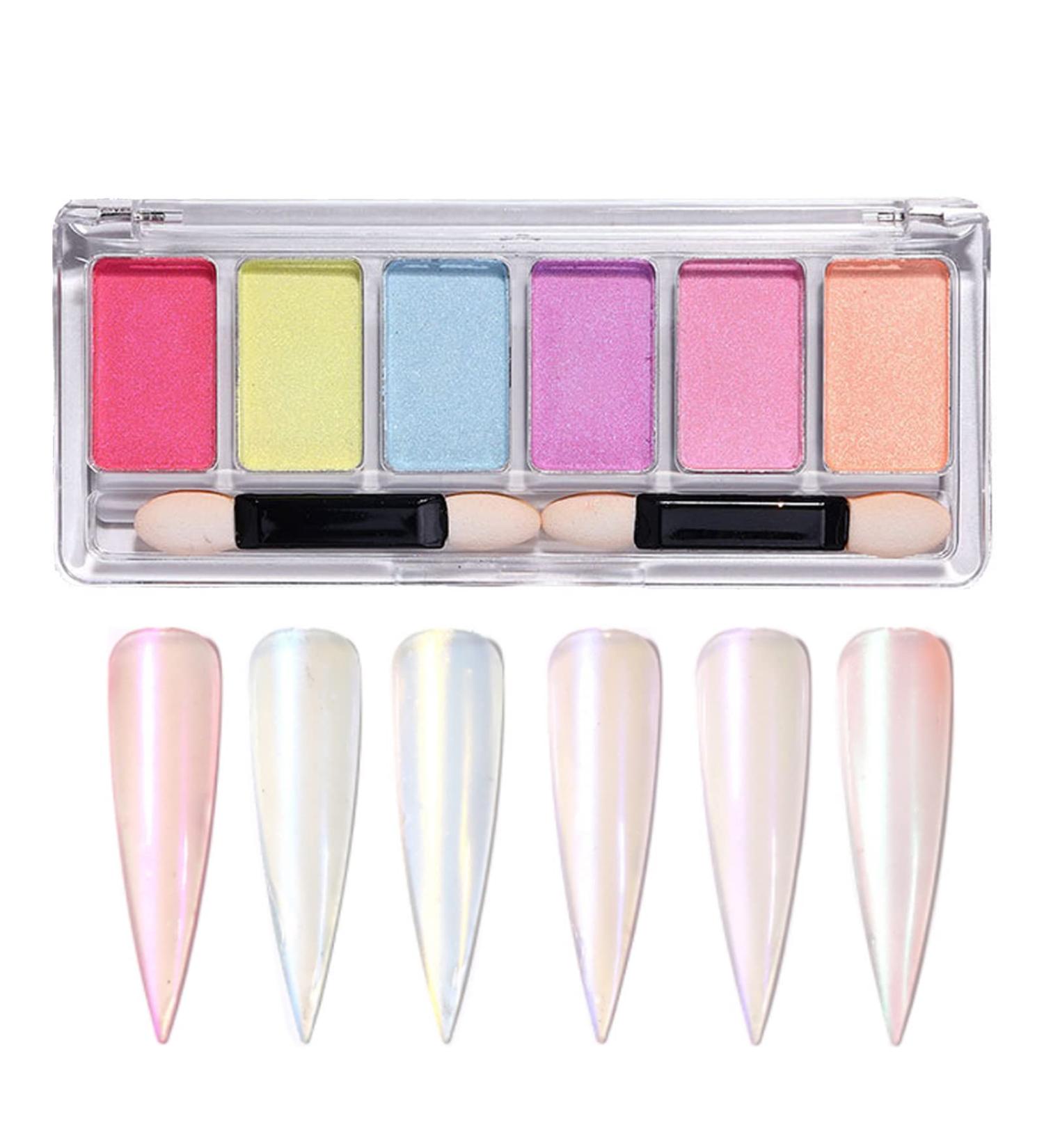 6 Colors Chrome Nail Powder Set for DIY Nail Art Decorations - Mermaid Neon Magic Mirror Effect, Holographic Glitter Pigment for Manicures - Buy Online on GoSupps.com