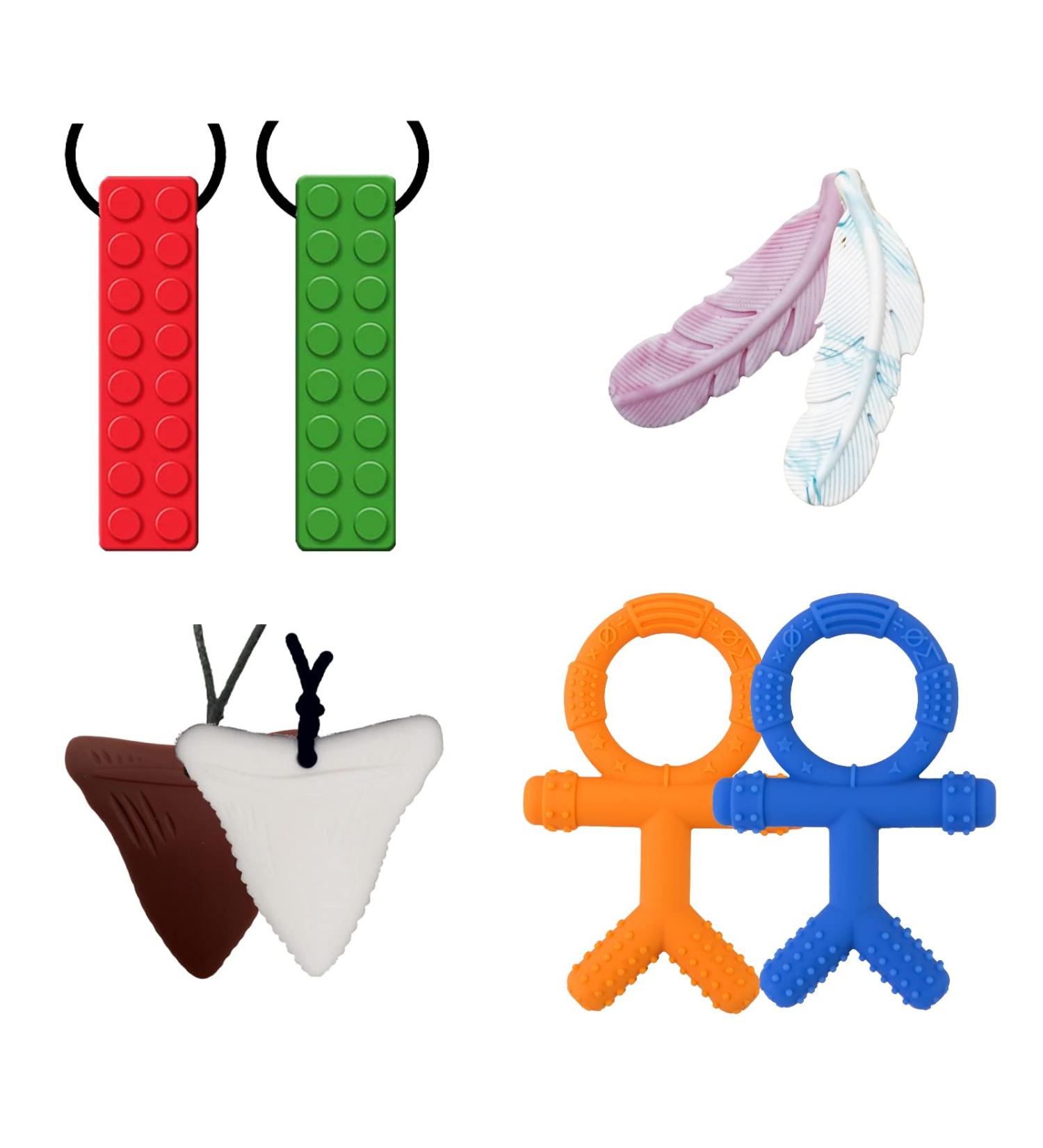 8-Pack Baby Silicone Teething Necklace | Soft Sensory Tools for Autism & ADHD | Safe for Adults & Babies - Buy Online on GoSupps.com