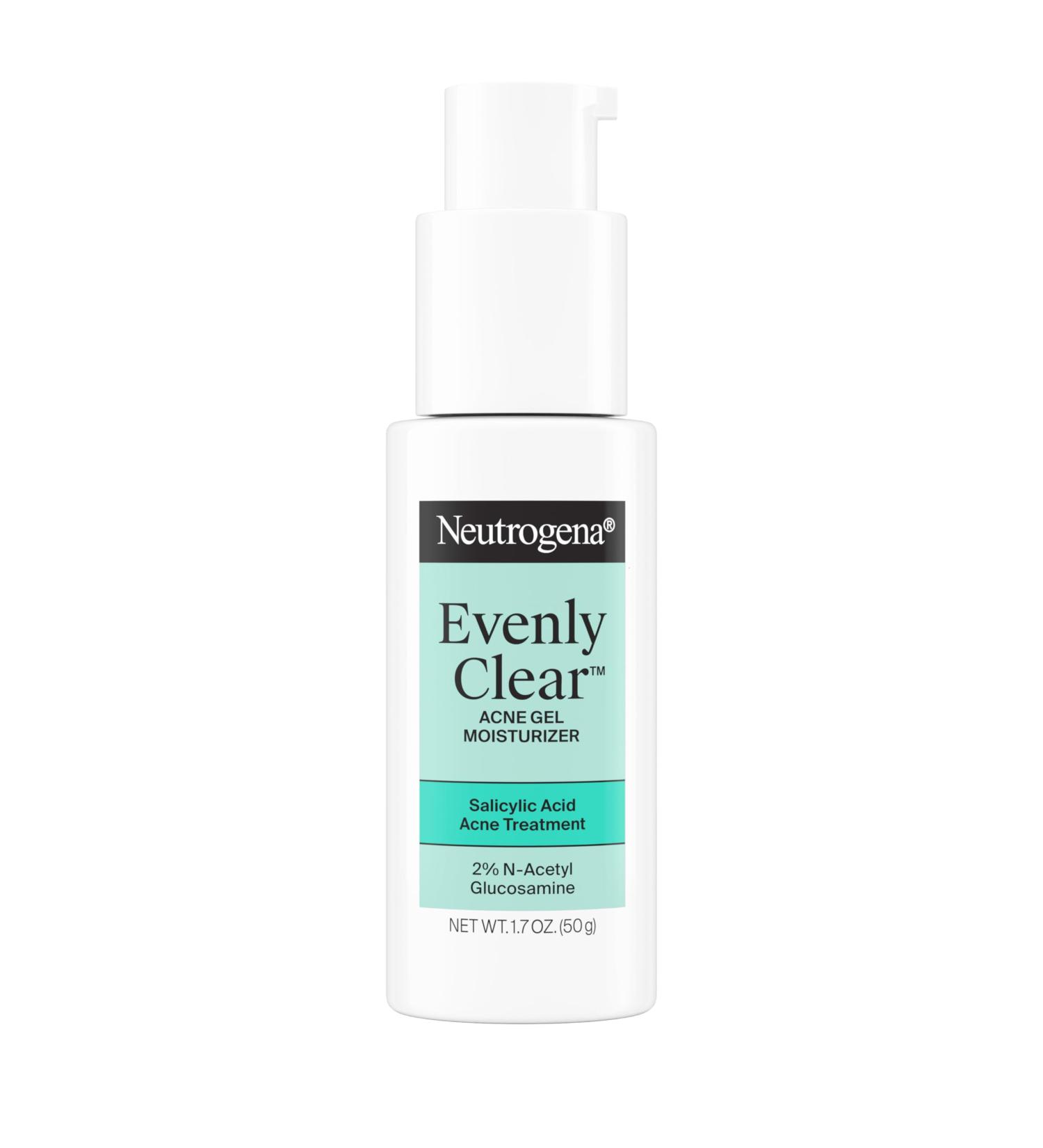 Neutrogena Evenly Clear Acne Gel Moisturizer with Salicylic Acid & N-Acetyl Glucosamine Lightweight Non-Greasy Face Moisturizer Helps Treat Breakouts & Visibly Fade the look of Post-Acne 1.7 fl. oz - Buy Online on GoSupps.com