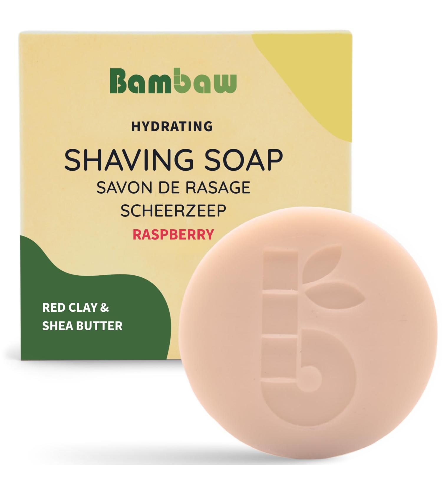 Bambaw Shaving Soap for Women - 80g Shea Butter & Red Clay Vegan & Palm Oil-Free Natural Raspberry Razor Soap for All Skin Types - Buy Online on GoSupps.com