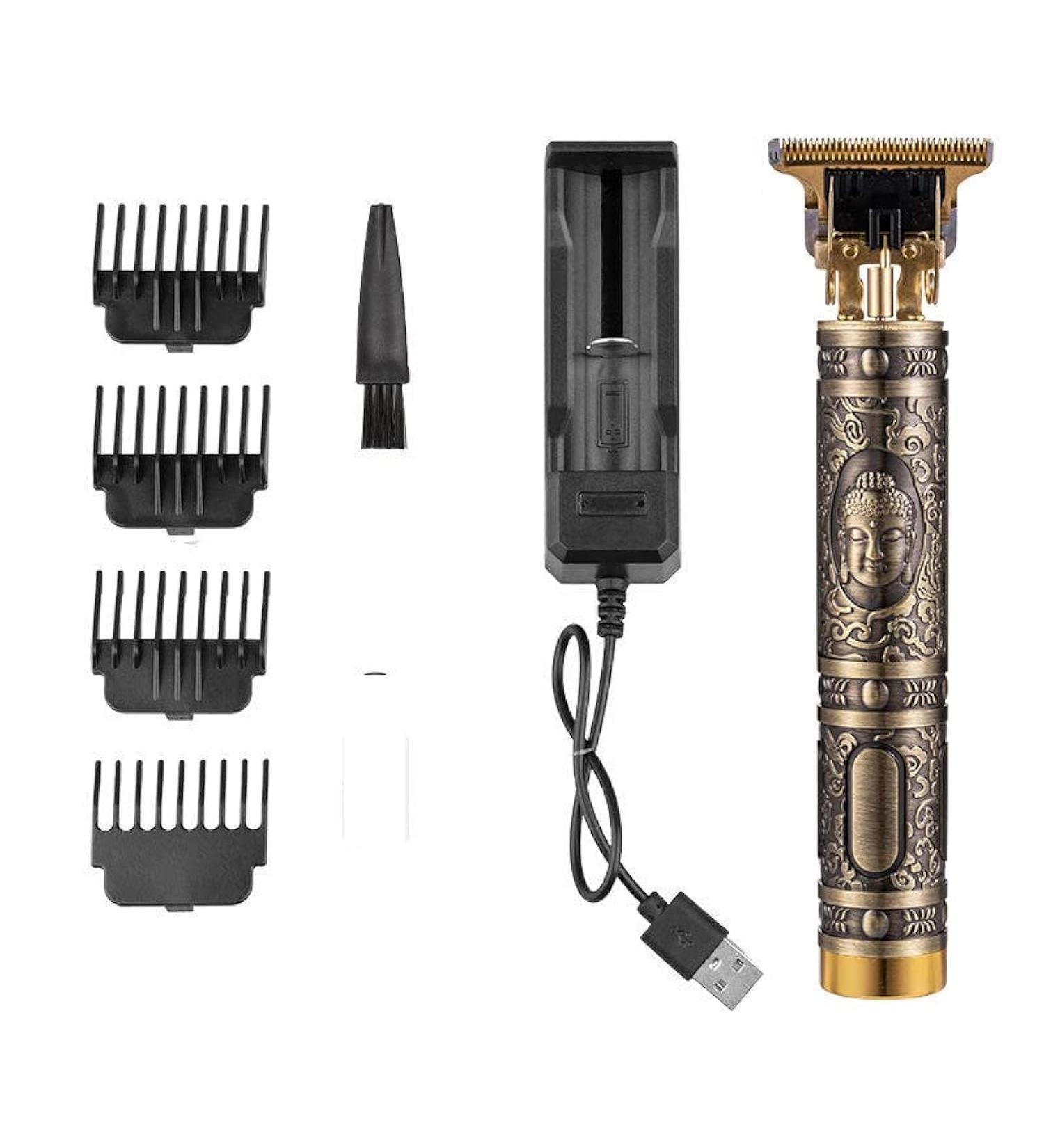 Professional Stainless Steel Hair Trimmer | Cordless T-Blade Zero Gapped Hair Clipper - Rechargeable & Easy One Touch Operation - Buy Online on GoSupps.com