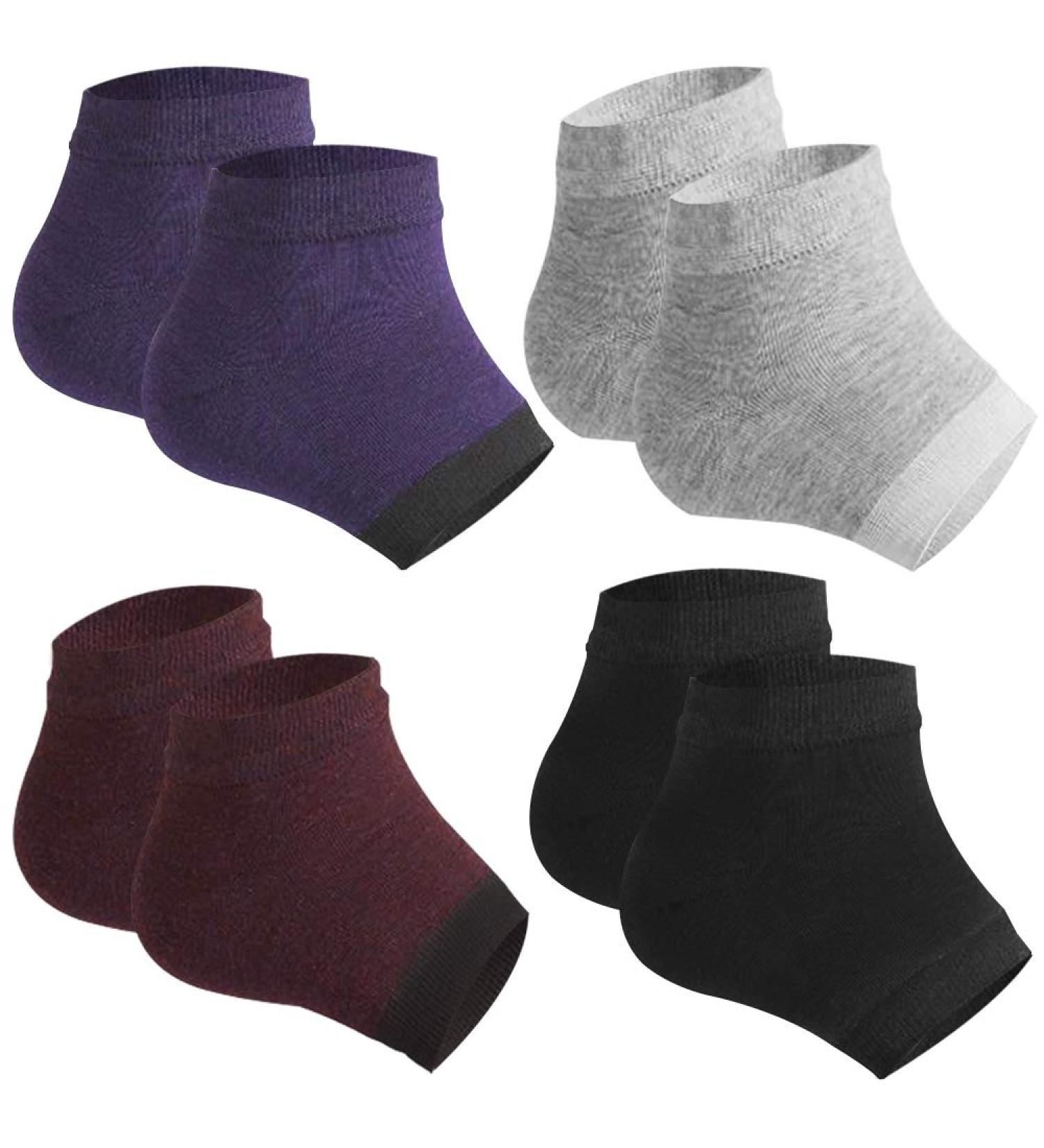 Buy 4 Pairs of Moisturizing Heel Socks - Sourceton Open Toe & Toless Cooling Gel Heel Repair Socks for Women | International Shipping - Buy Online on GoSupps.com
