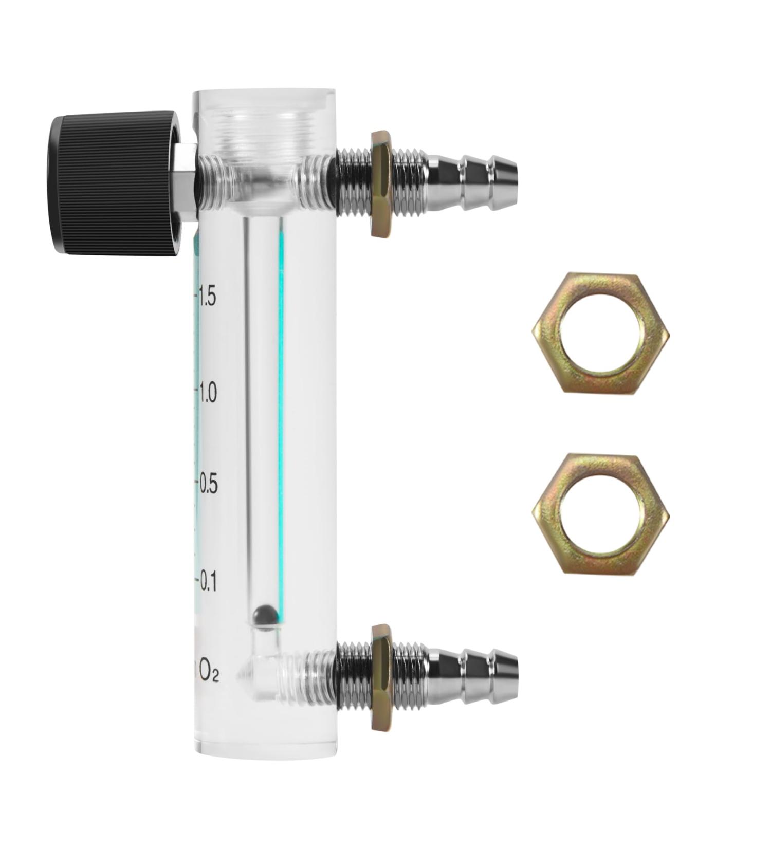 ecaqlin 0.1-1.5LPM 1.5L Oxygen Flow Meter Flowmeter with Control Valve for Oxygen Air Gas - Buy Online on GoSupps.com